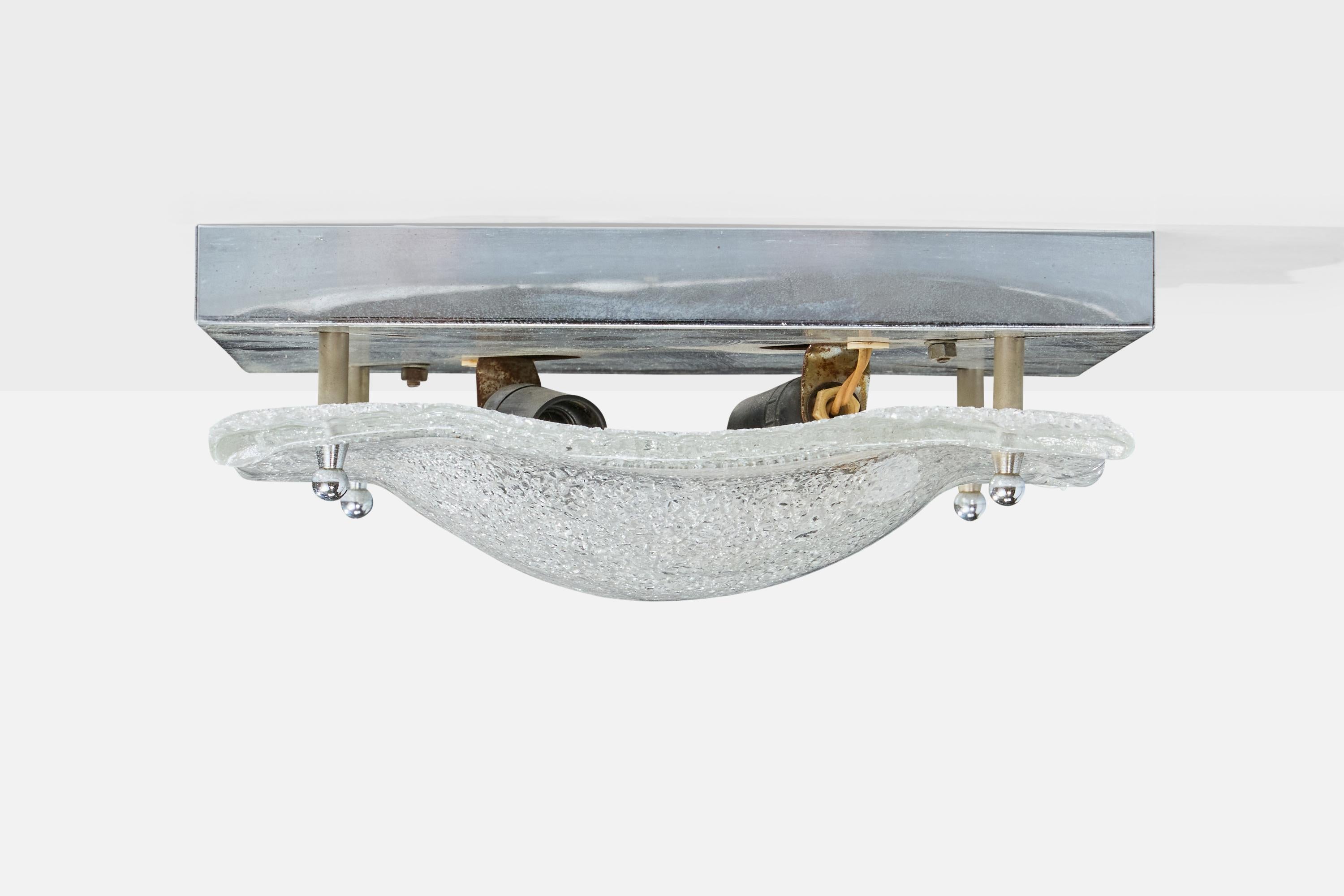 Designer italien, affleurant, verre, chrome, Italie, années 1960 Bon état - En vente à High Point, NC