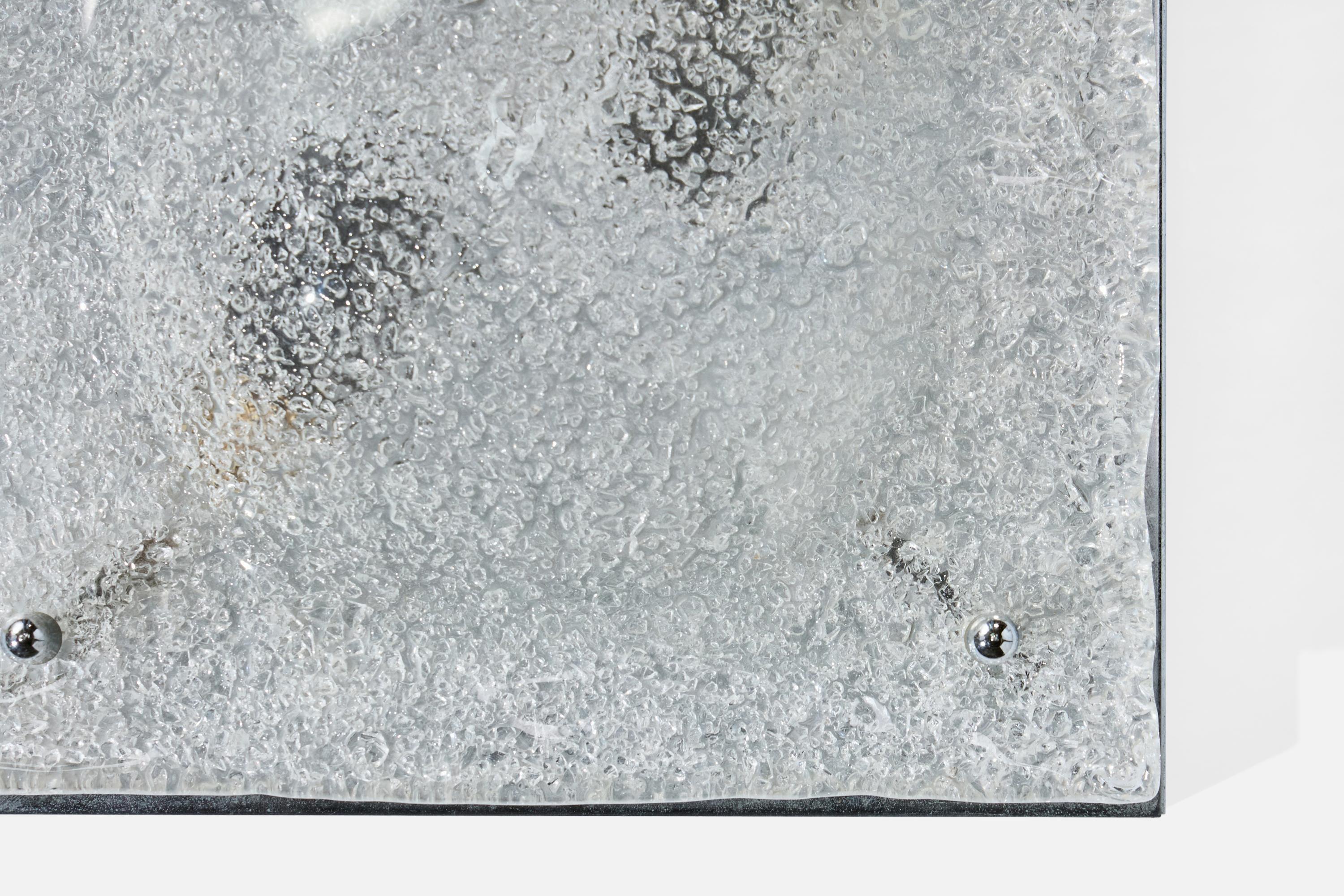 Verre Designer italien, affleurant, verre, chrome, Italie, années 1960 en vente