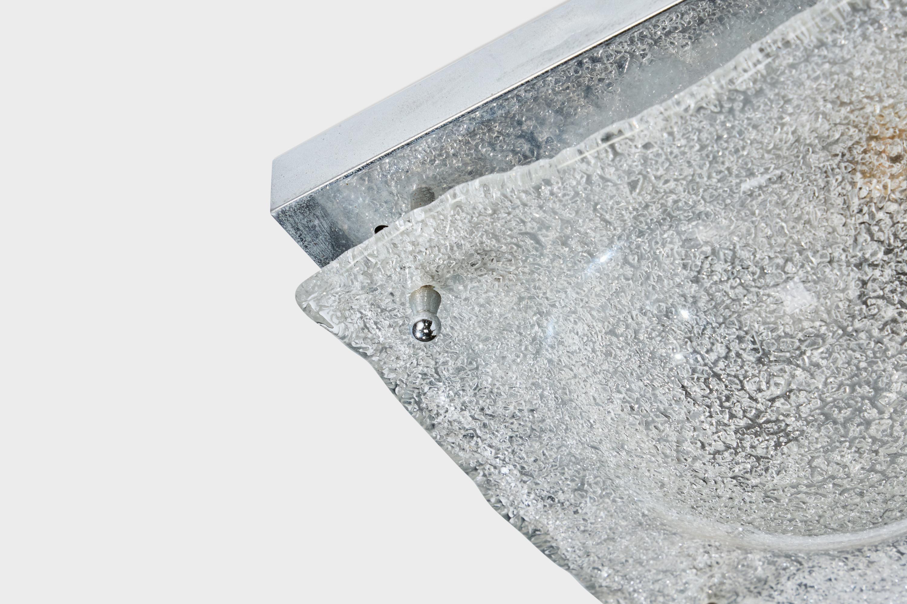 Designer italien, affleurant, verre, chrome, Italie, années 1960 en vente 1