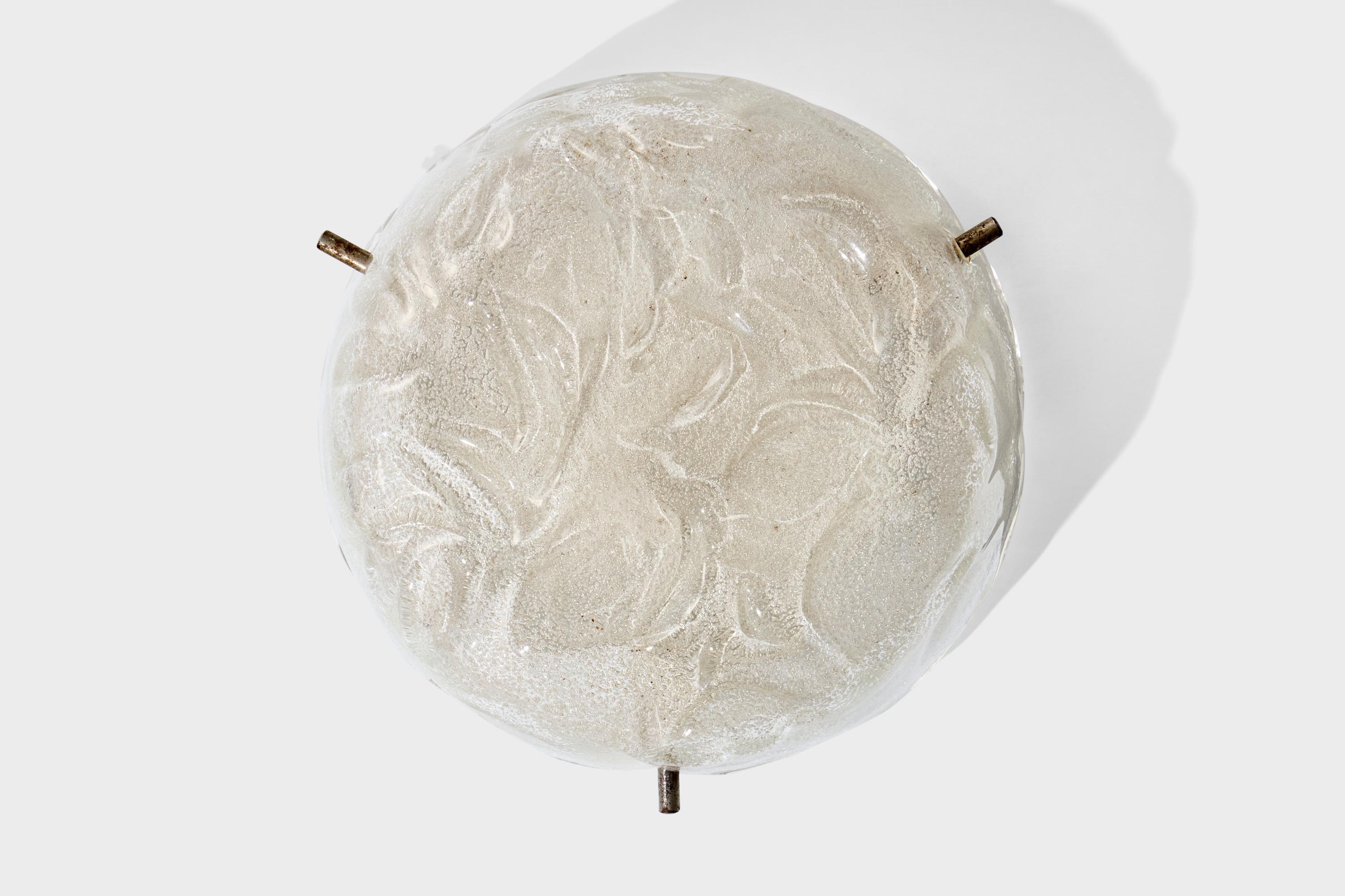 Mid-Century Modern Design/One, affleurant, verre, métal, Italie, années 1950 en vente