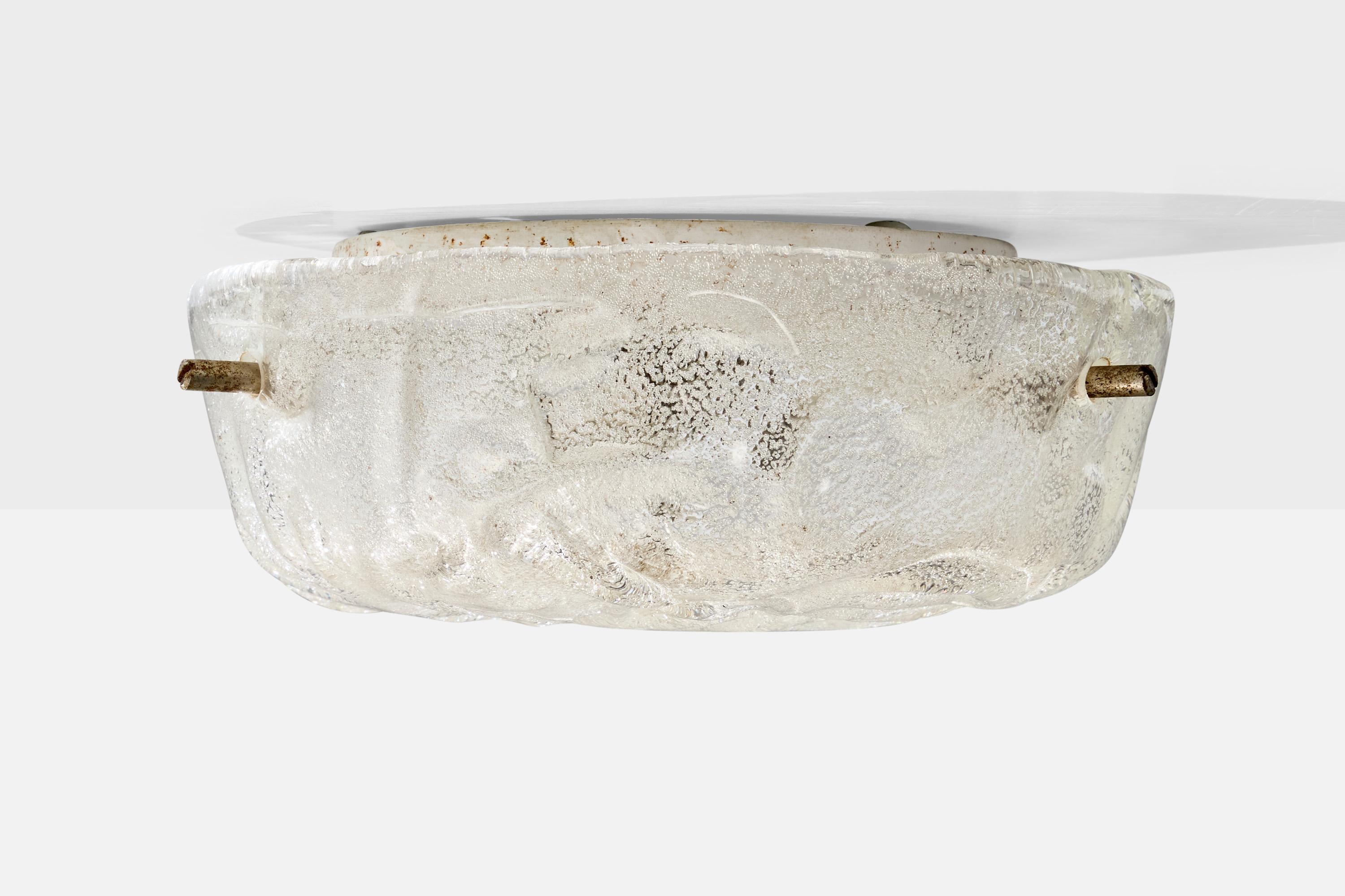 italien Design/One, affleurant, verre, métal, Italie, années 1950 en vente