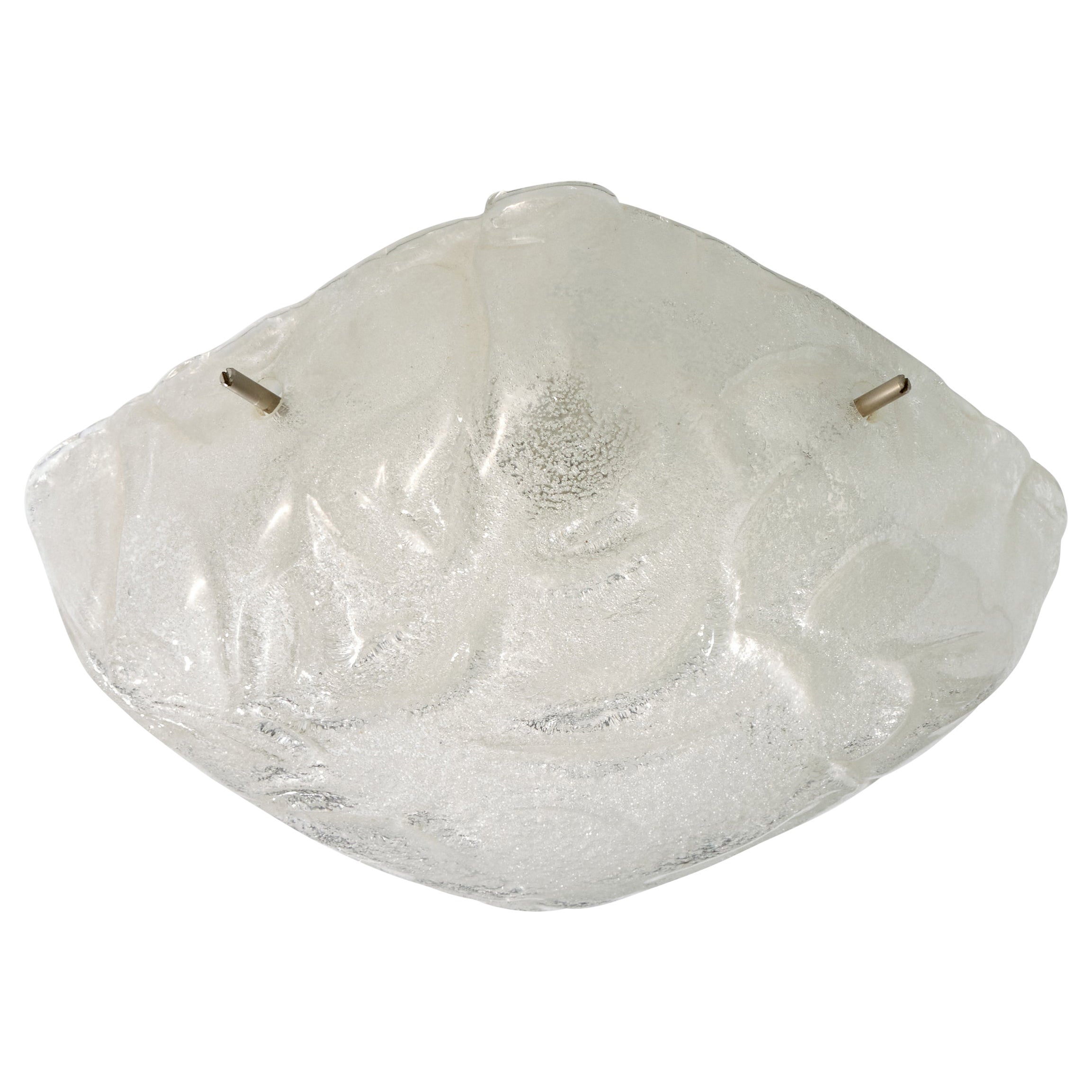 Italian Designer, Flush Mount, Glass, Metal, Italy, 1960s