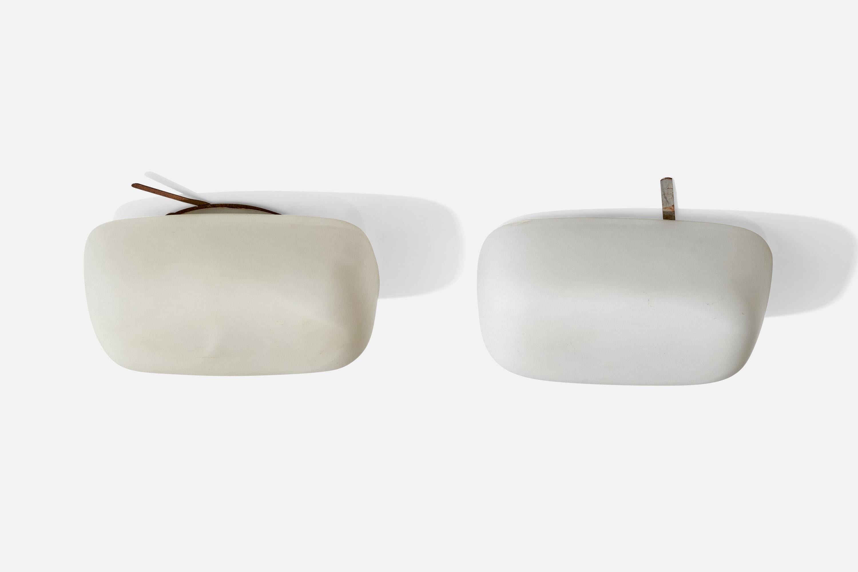 Italienische Designerin, Einbaubeleuchtung, Glas, Metall, Italien, 1960er Jahre im Zustand „Gut“ im Angebot in High Point, NC