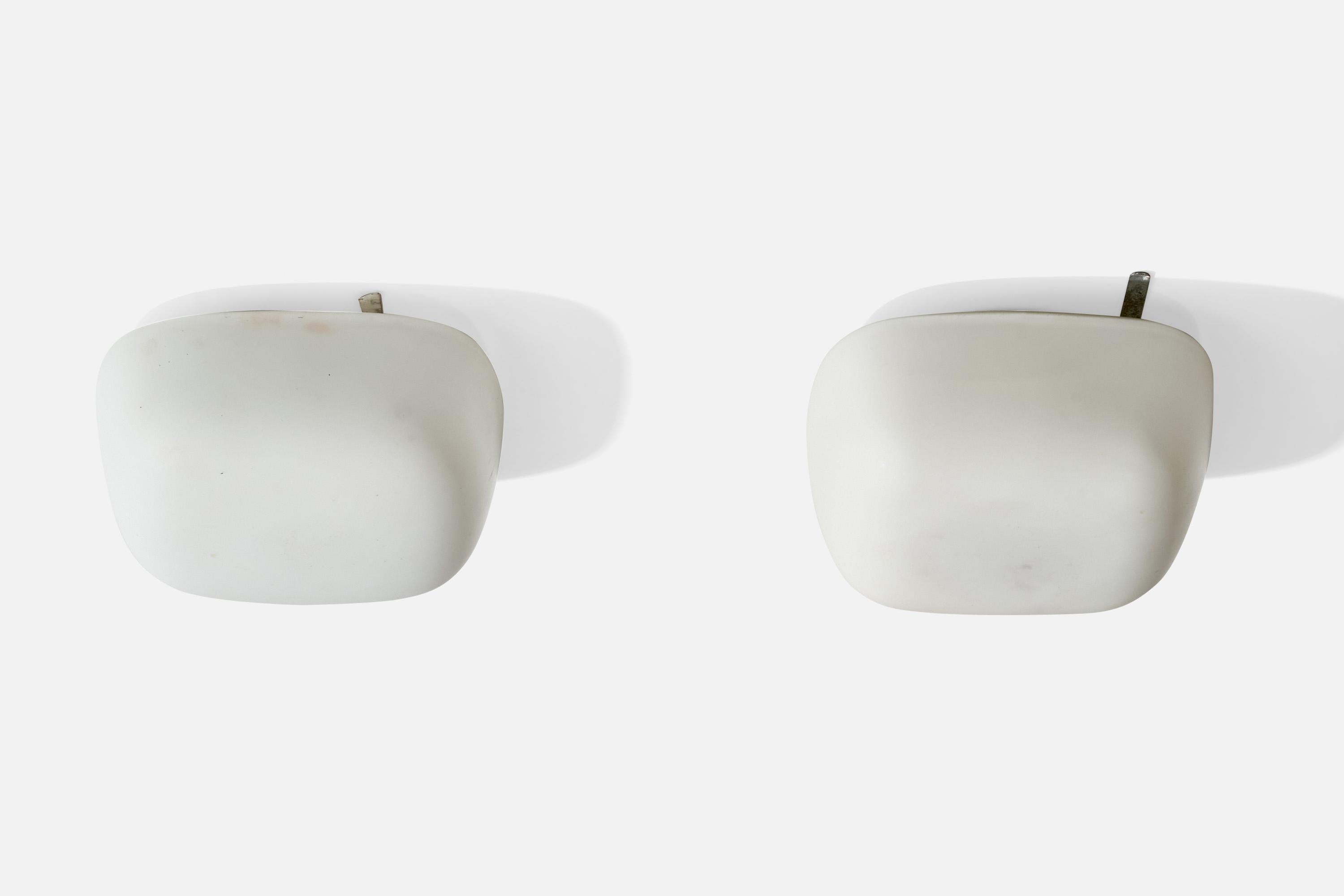 Italienische Designerin, Einbaubeleuchtung, Glas, Metall, Italien, 1960er Jahre im Zustand „Gut“ im Angebot in High Point, NC