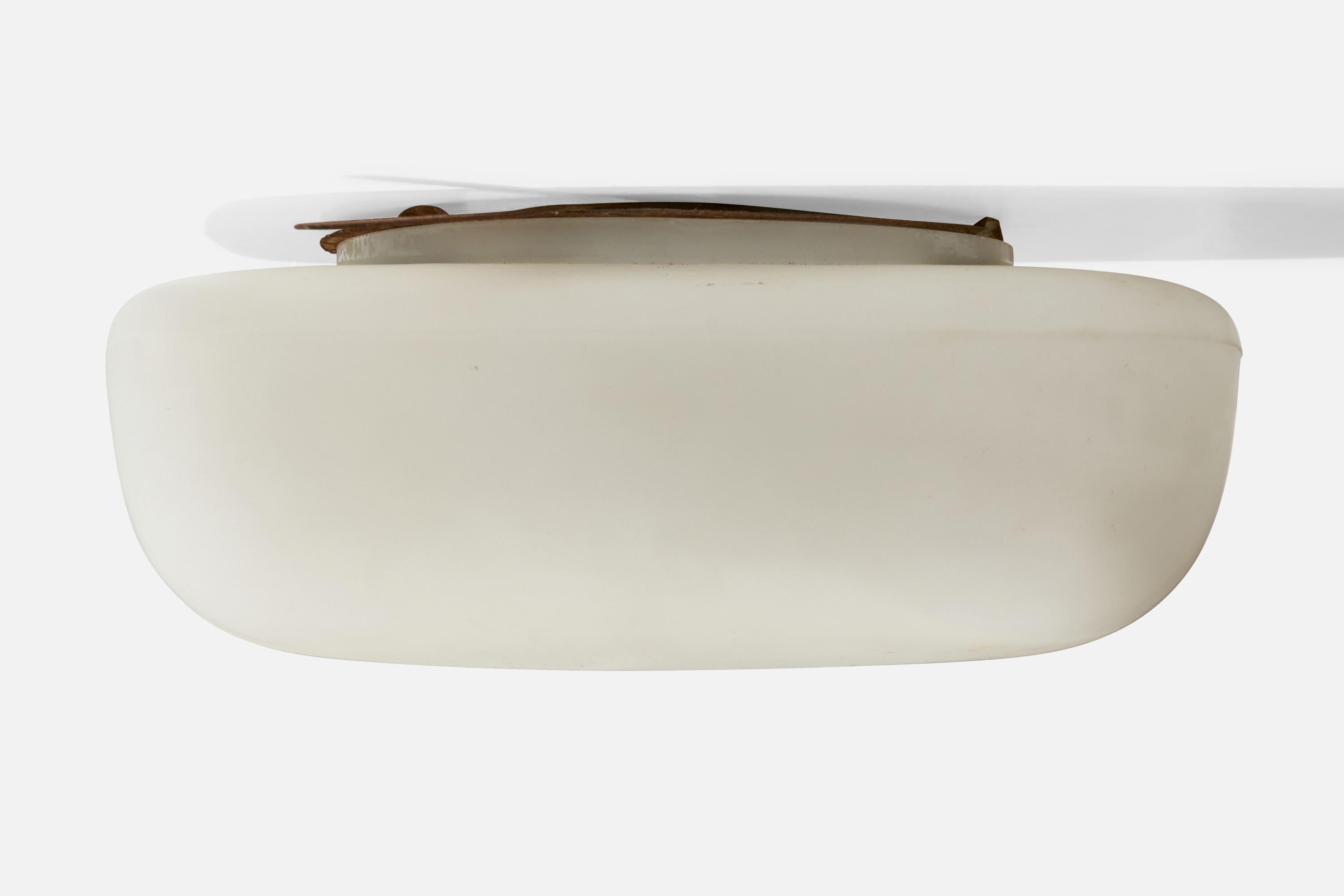 Italienische Designerin, Einbaubeleuchtung, Glas, Metall, Italien, 1960er Jahre im Angebot 1