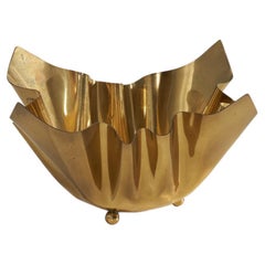  Italian Designer, Freeform Bowl, Brass, Italy, 1970s