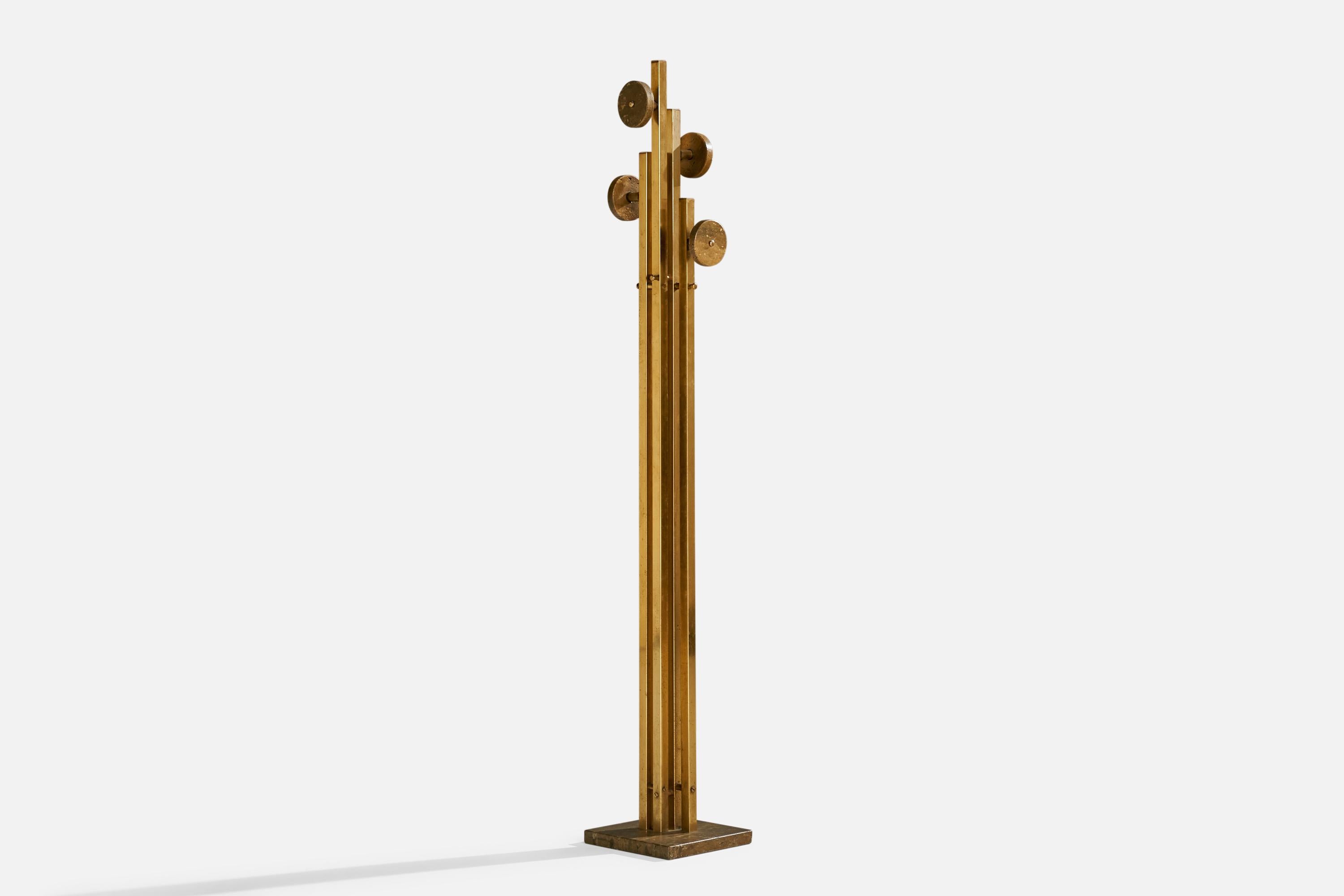 A brass hat stand designed and produced in Italy, c. 1940s.