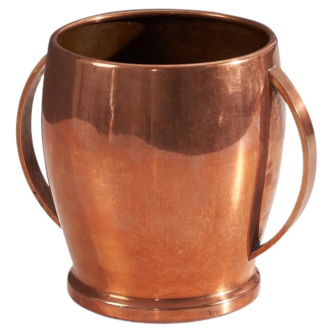 Italian Designer, Ice Bucket, Copper, Italy, 1940s