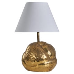 Italian Designer, Large Table Lamp, Brass, Italy, 1970s