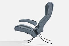 Italian Designer, Lounge Chair, Fabric, Iron, Italy, 1960s