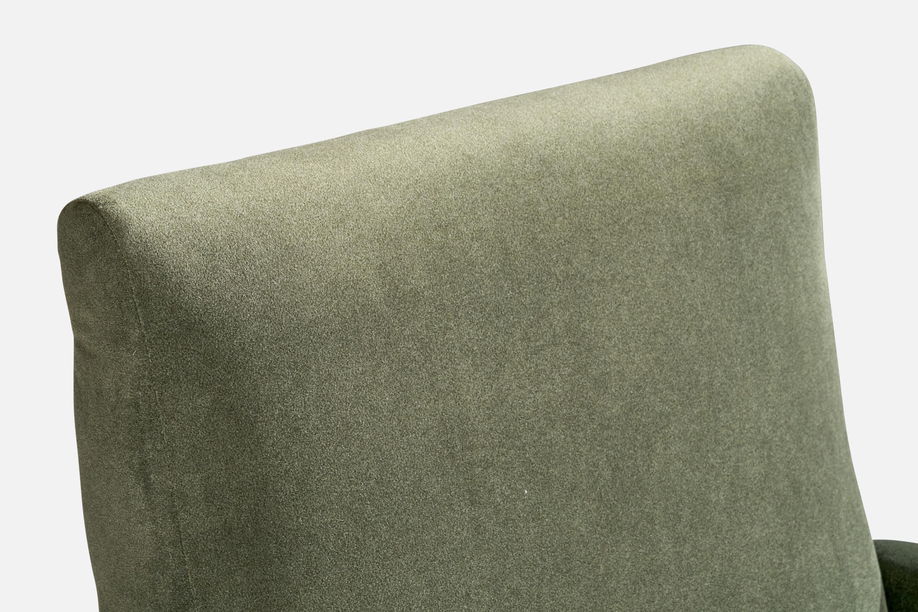 Italian Designer, Lounge Chair, Velvet, Iron, Italy, 1950s For Sale 2