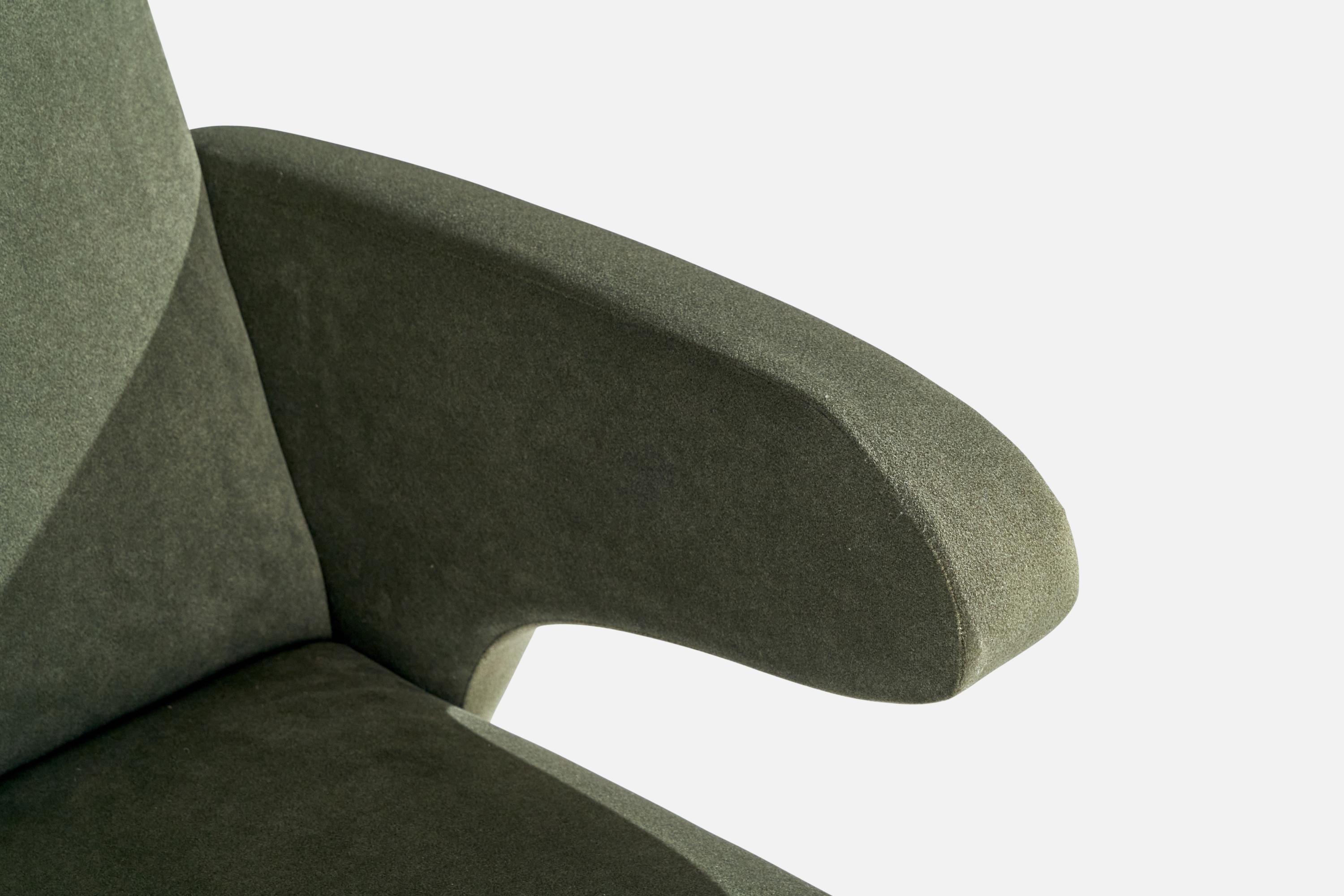 Italian Designer, Lounge Chair, Velvet, Iron, Italy, 1950s For Sale 4