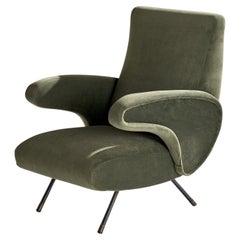 Diseñador italiano, Silla de salón, Terciopelo, Hierro, Italia, Años 50