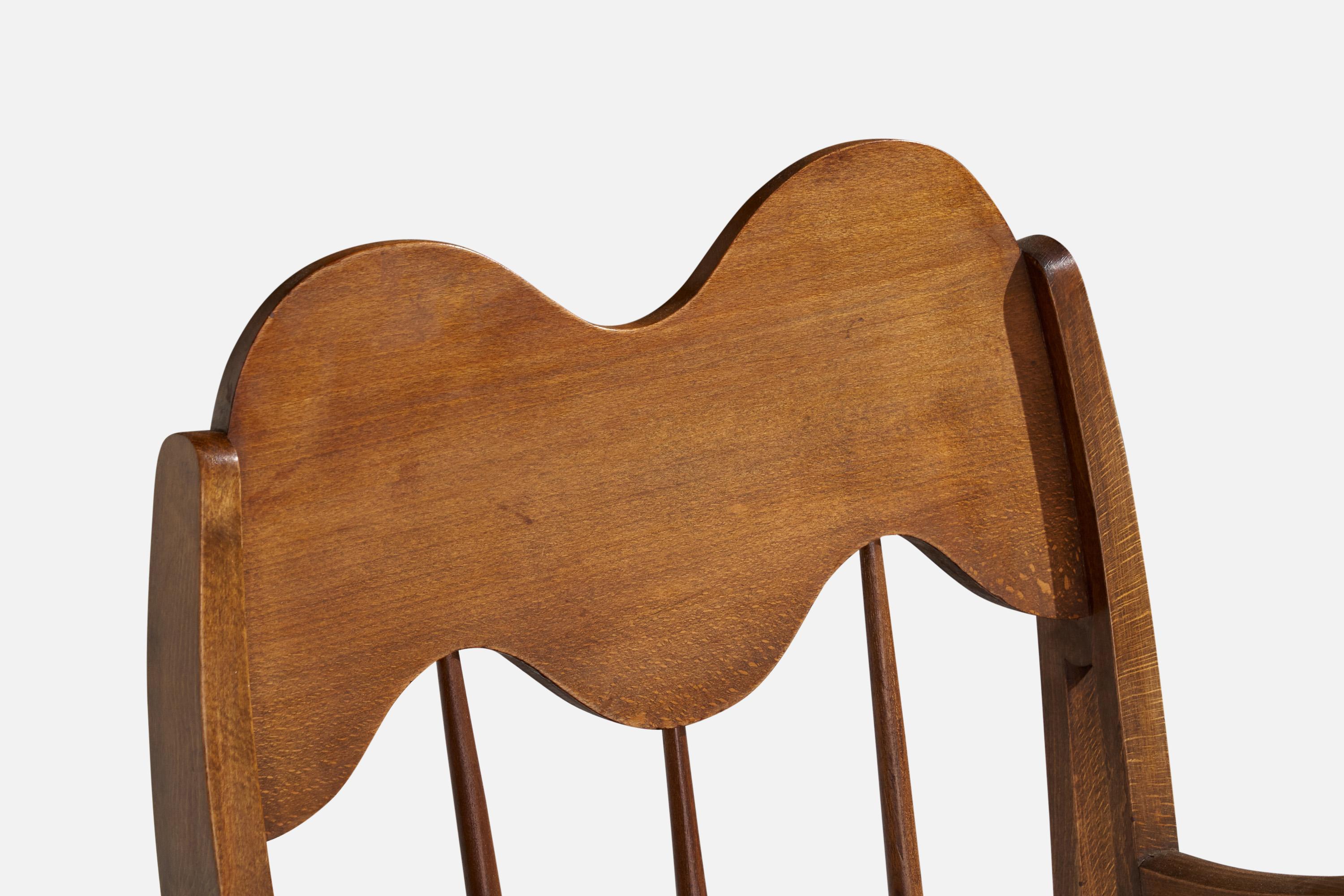 Italian Designer, Lounge Chair, Walnut, Velvet, Italy, 1940s For Sale 3