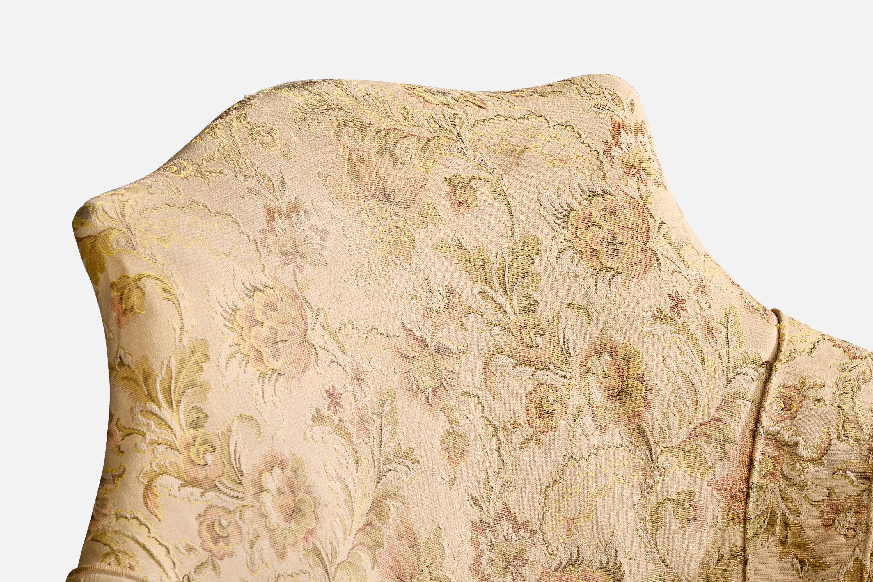 Diseñador italiano, Silla de salón, Madera, Tela, Italia, Años 1940 en venta 3
