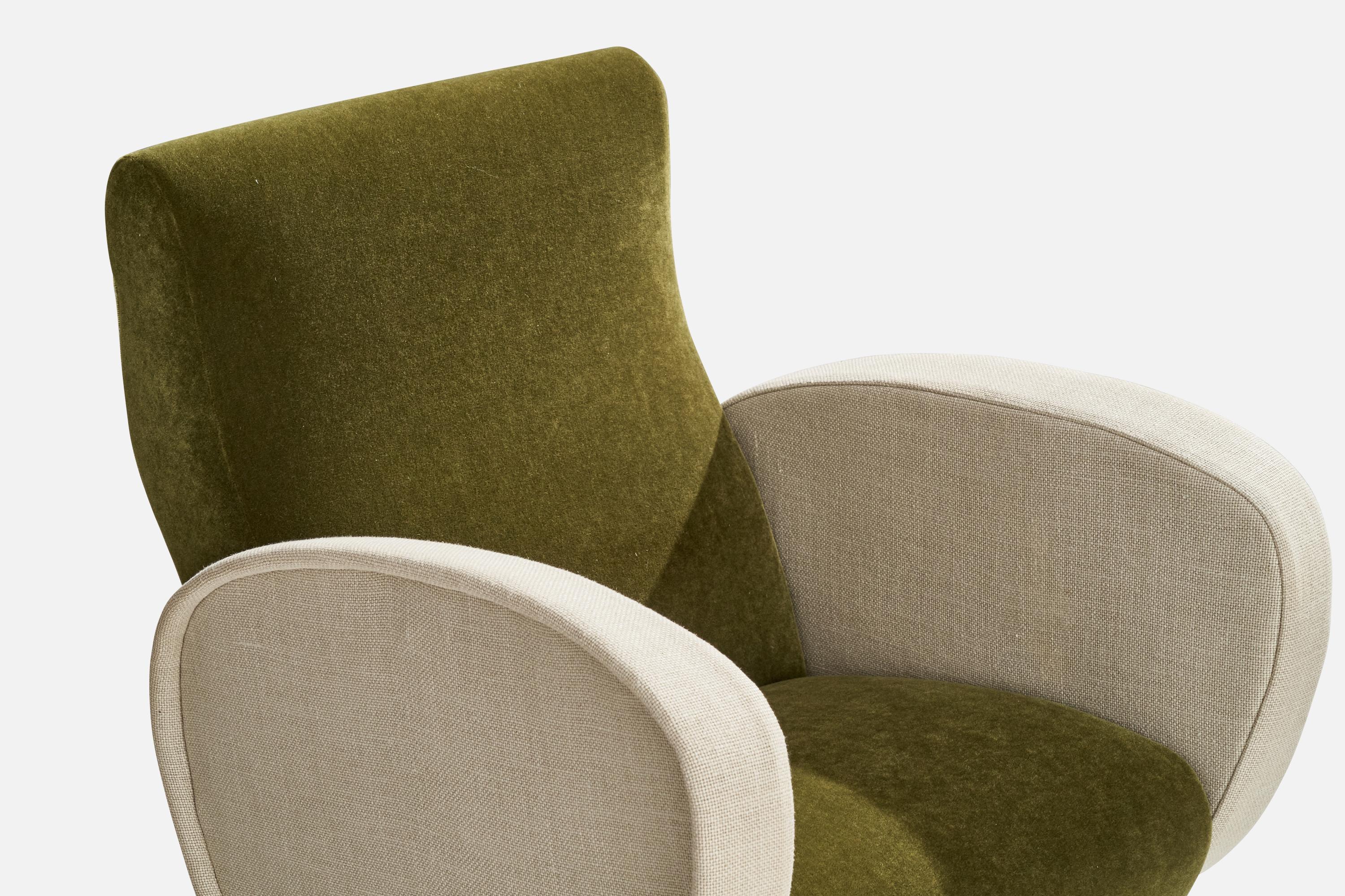 Sedie da salotto di design italiano, Fabrice, Mohair, Noce, Italia, anni '50 in vendita 2