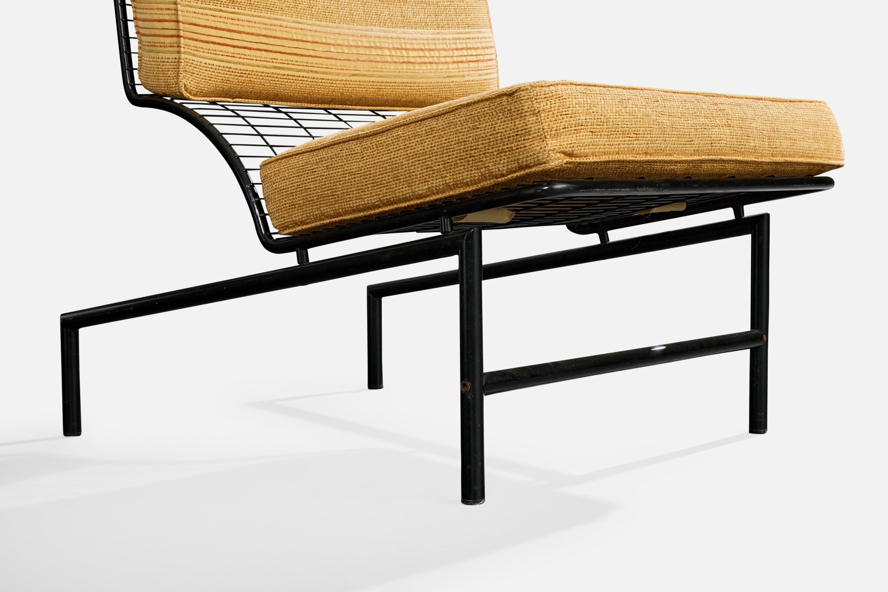 Italienischer Designer, Lounge-Stühle, Metall, Stoff, Italien, 1960er Jahre im Angebot 7