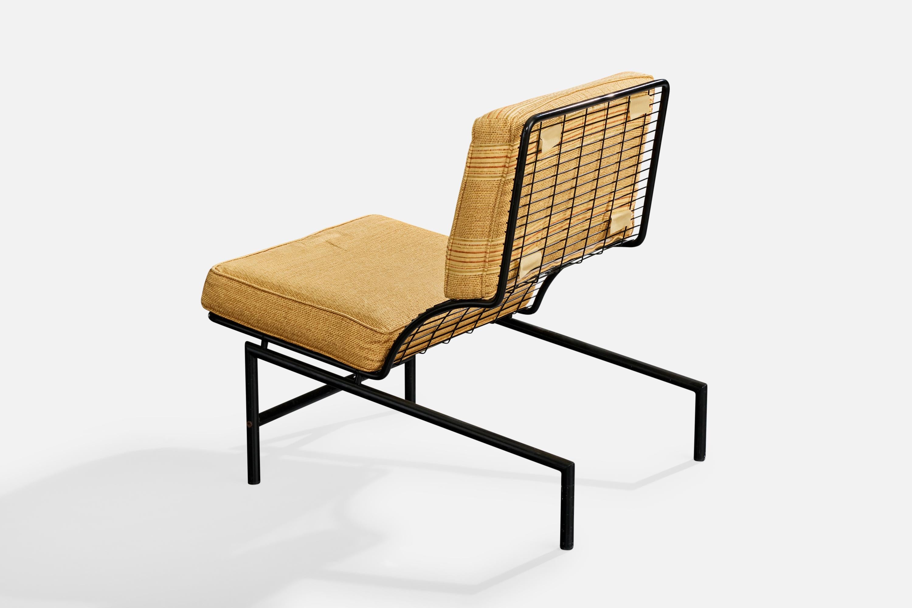 Italienischer Designer, Lounge-Stühle, Metall, Stoff, Italien, 1960er Jahre im Angebot 1