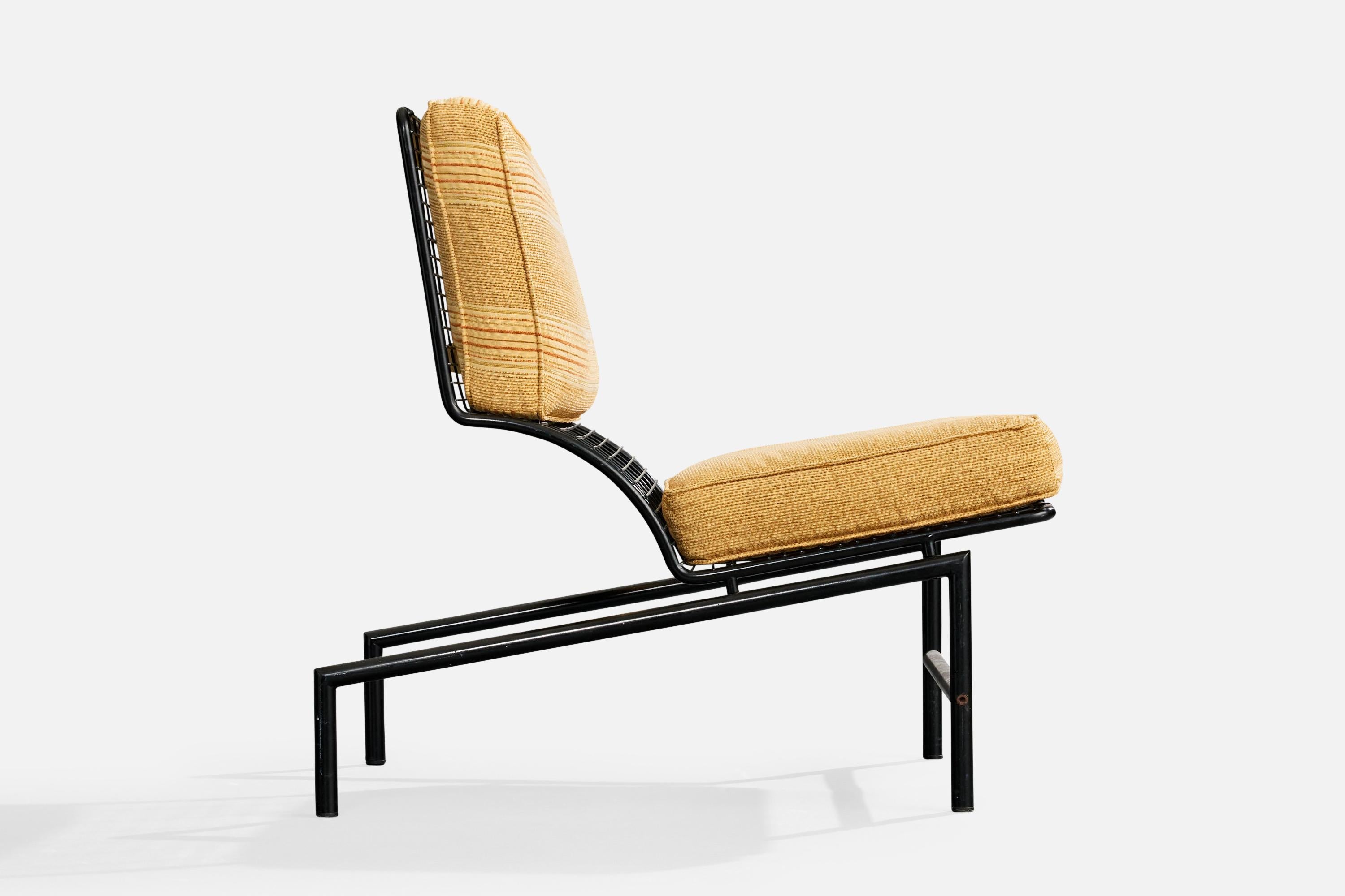 Italienischer Designer, Lounge-Stühle, Metall, Stoff, Italien, 1960er Jahre im Angebot 2
