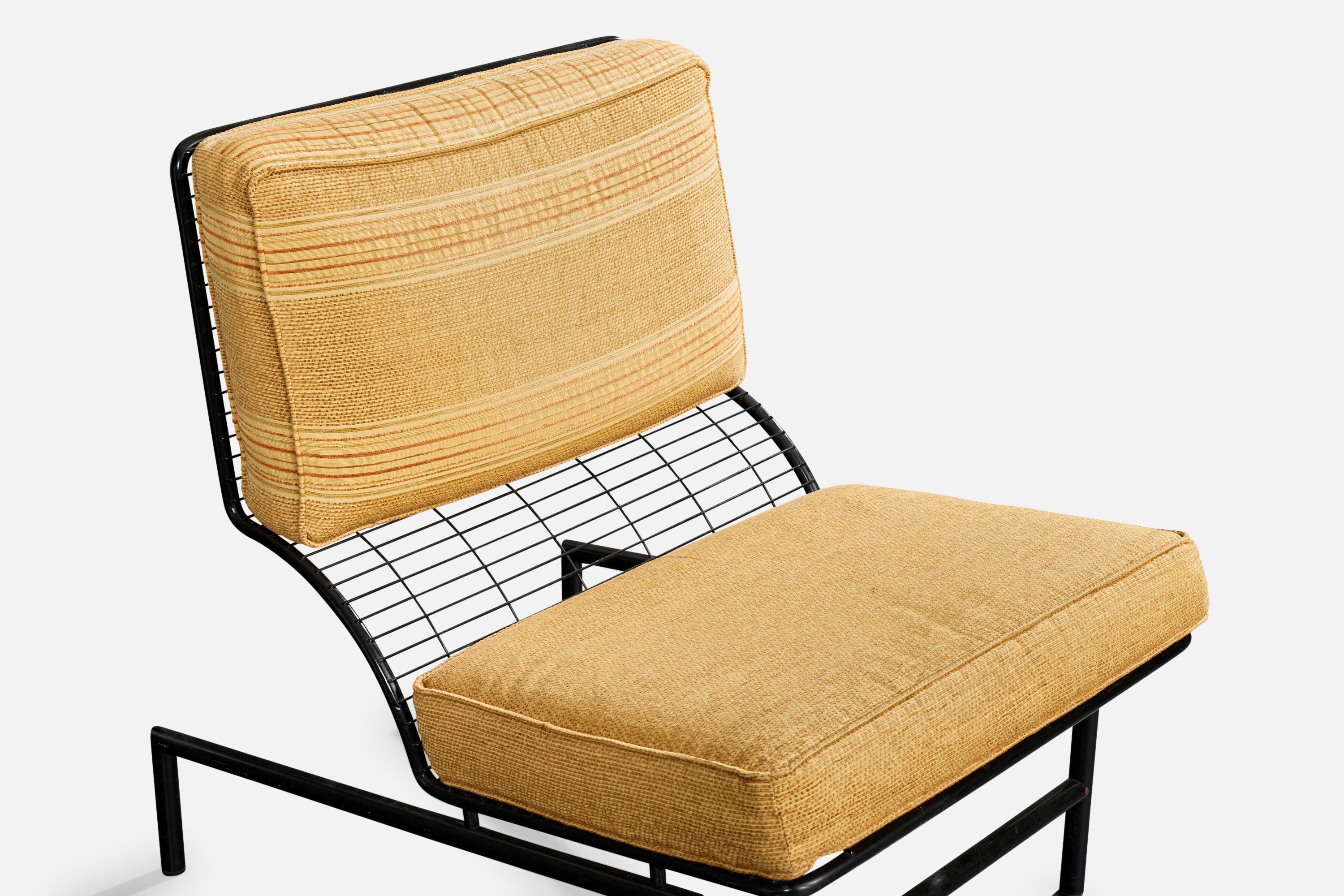 Italienischer Designer, Lounge-Stühle, Metall, Stoff, Italien, 1960er Jahre im Angebot 3