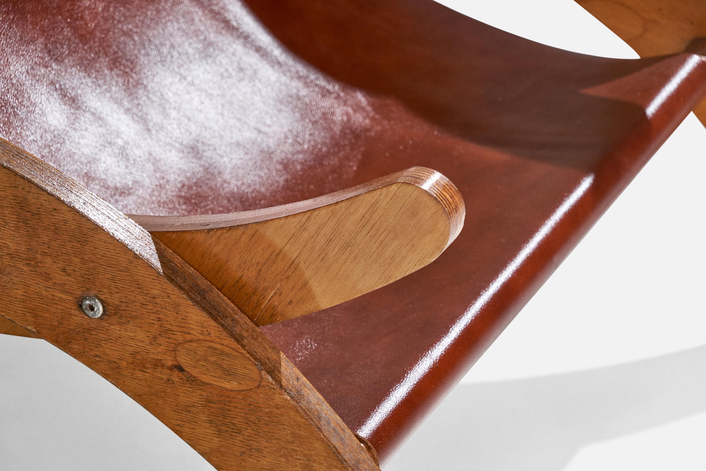 Diseñador italiano, sillas de salón, madera contrachapada, cuero, Italia, años 50 en venta 2