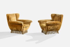 Designer italiano, Sedie da salotto, Velluto, Wood, Italia, anni '1940