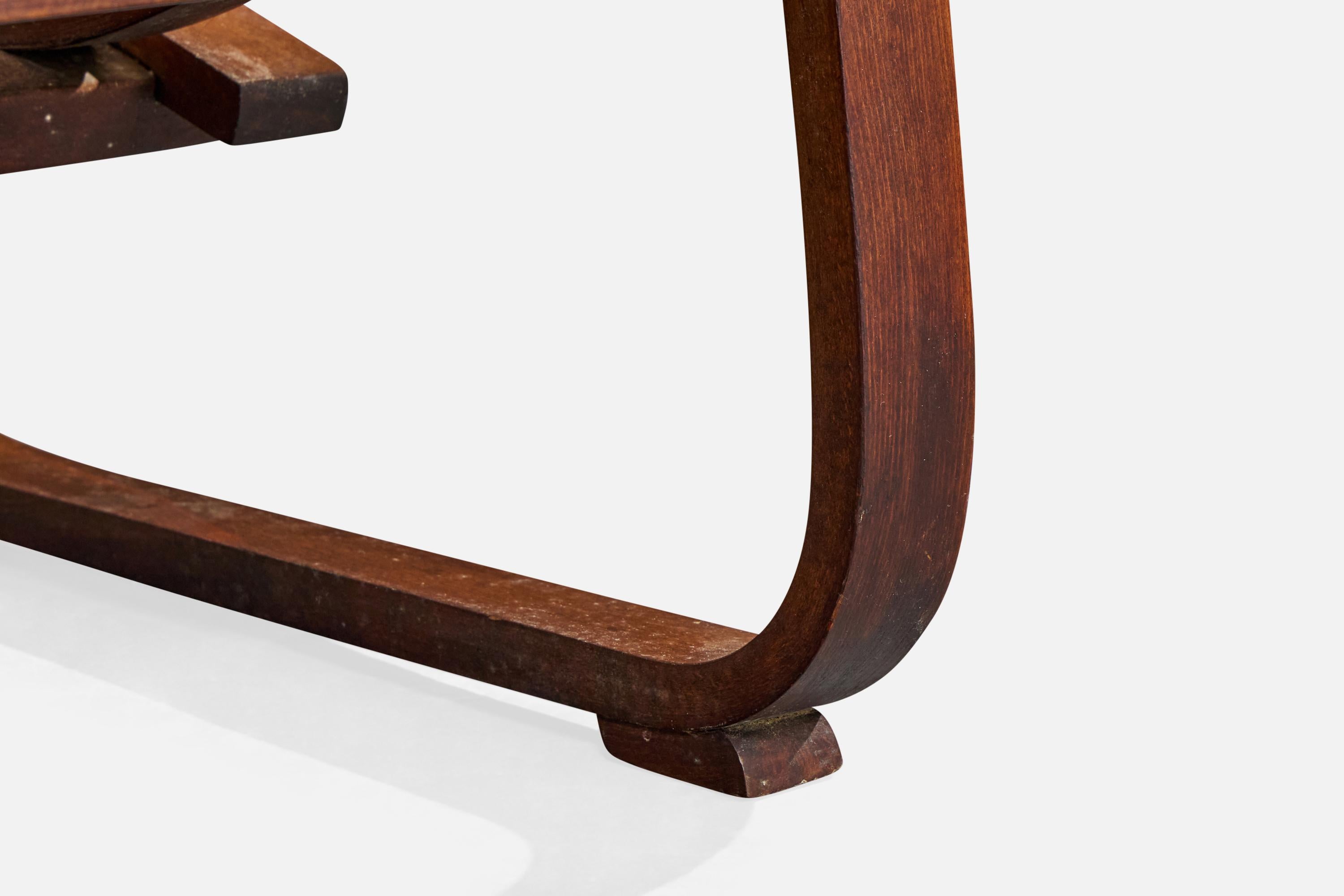 Italienischer Designer, Loungesessel, Nussbaum, Italien, 1930er Jahre im Angebot 7