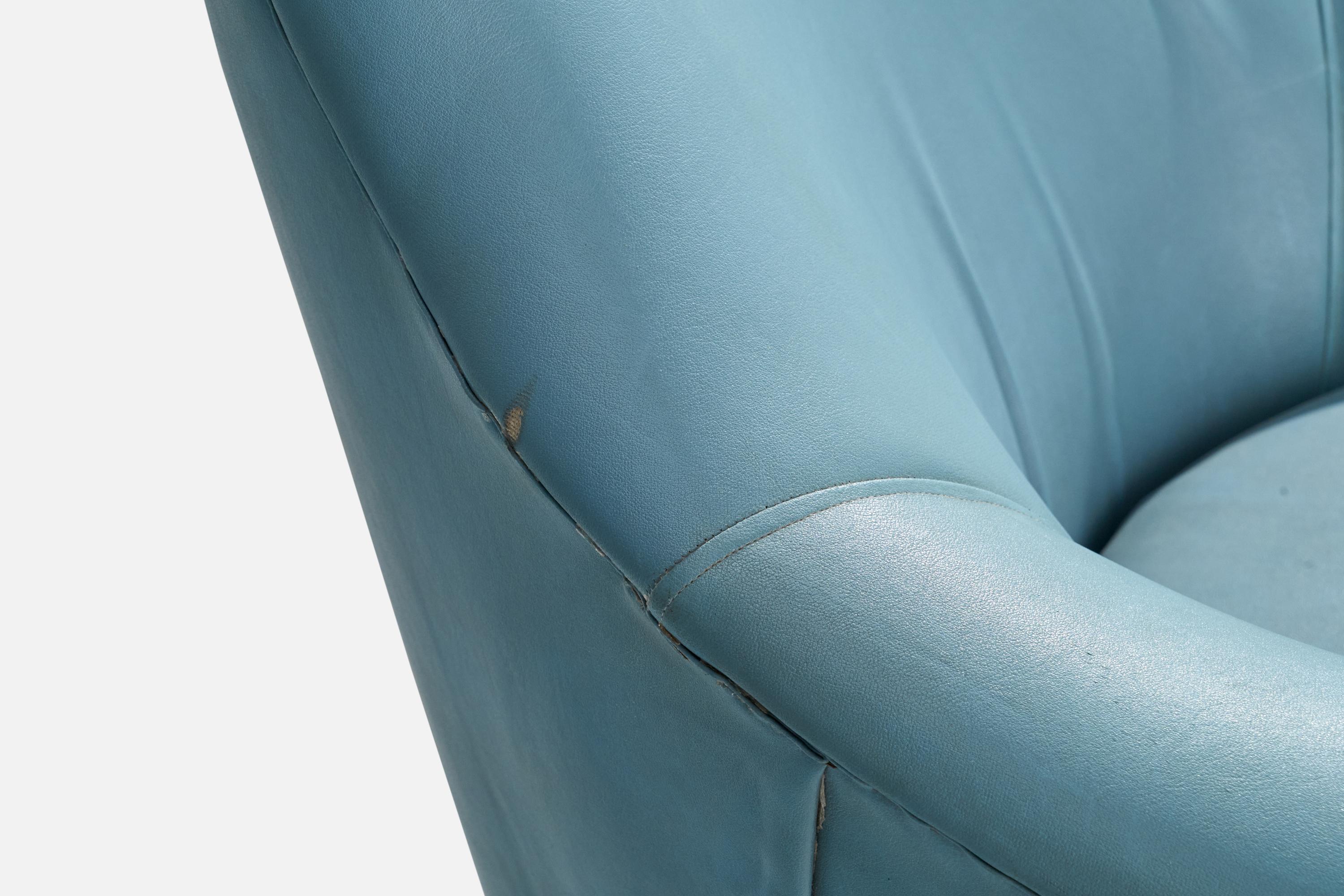 Designer italien, chaises longues, Wood, Vinyl, Italie, années 1950 en vente 5