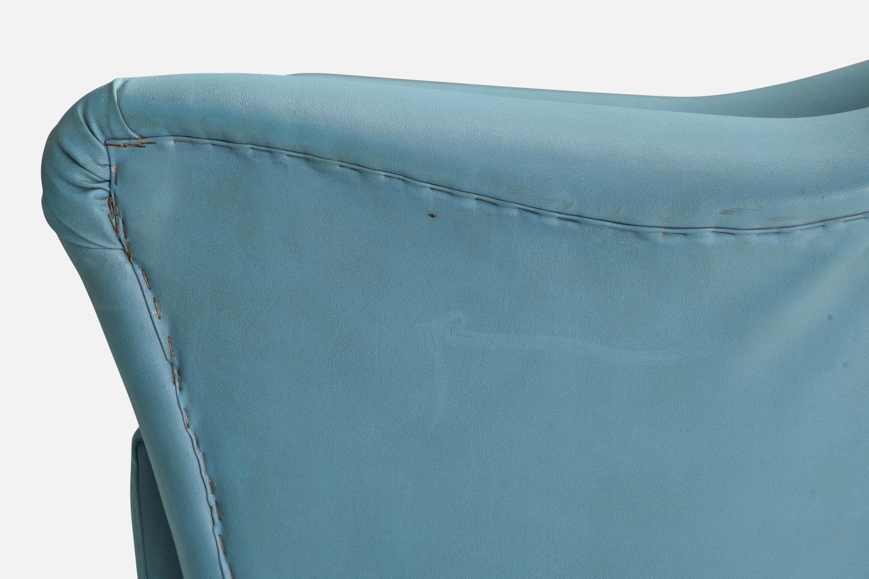 Designer italien, chaises longues, Wood, Vinyl, Italie, années 1950 en vente 7