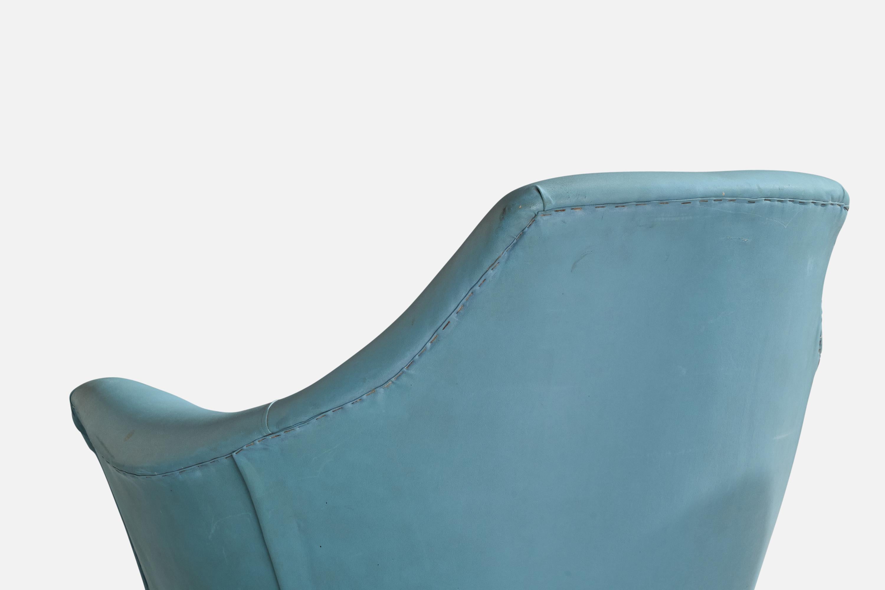 Designer italien, chaises longues, Wood, Vinyl, Italie, années 1950 en vente 8