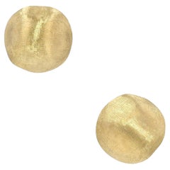 Italian Designer Marco Bicego 18k Gold Africa Stud Ball Earrings