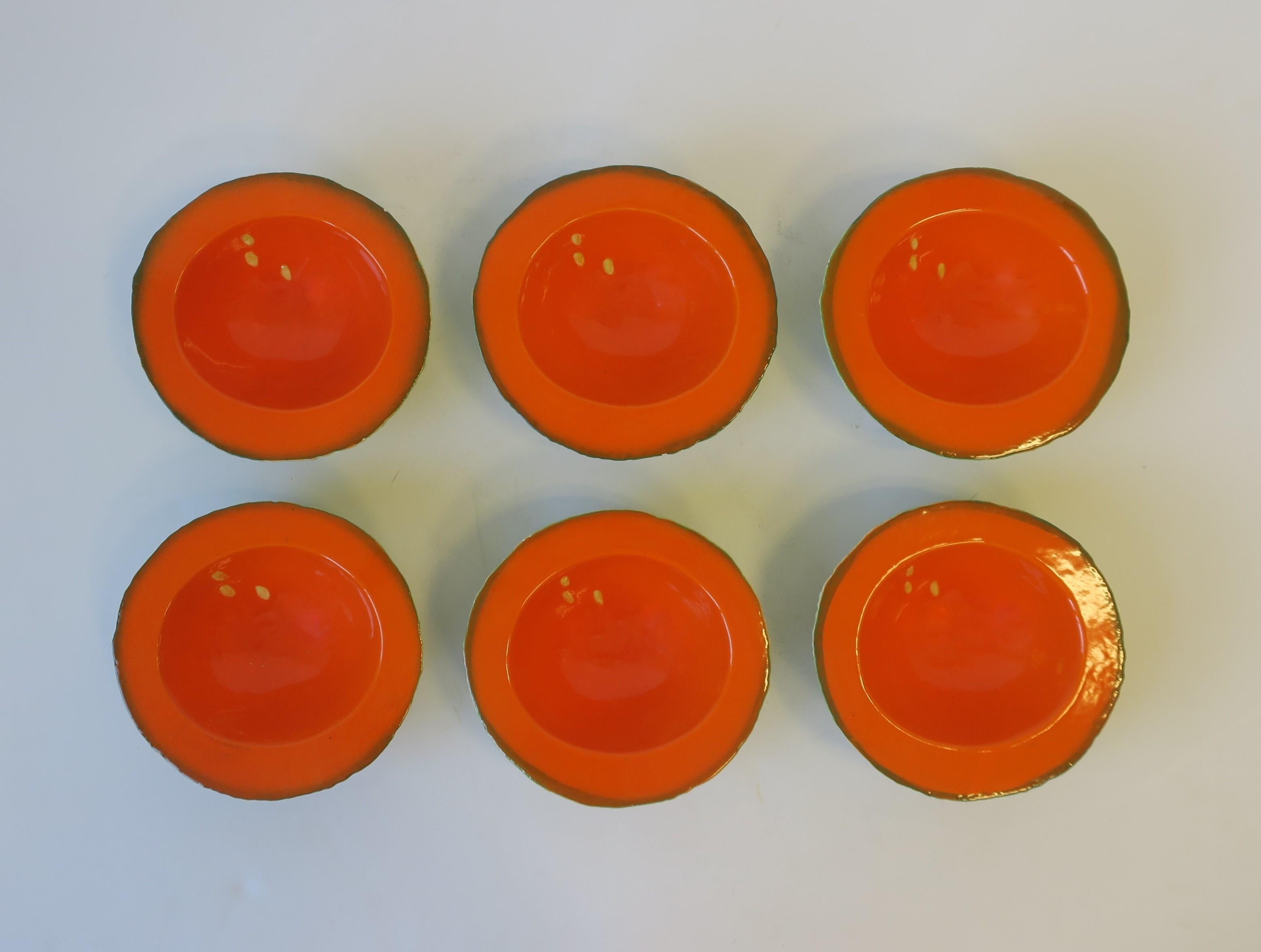 orange ceramic bowl