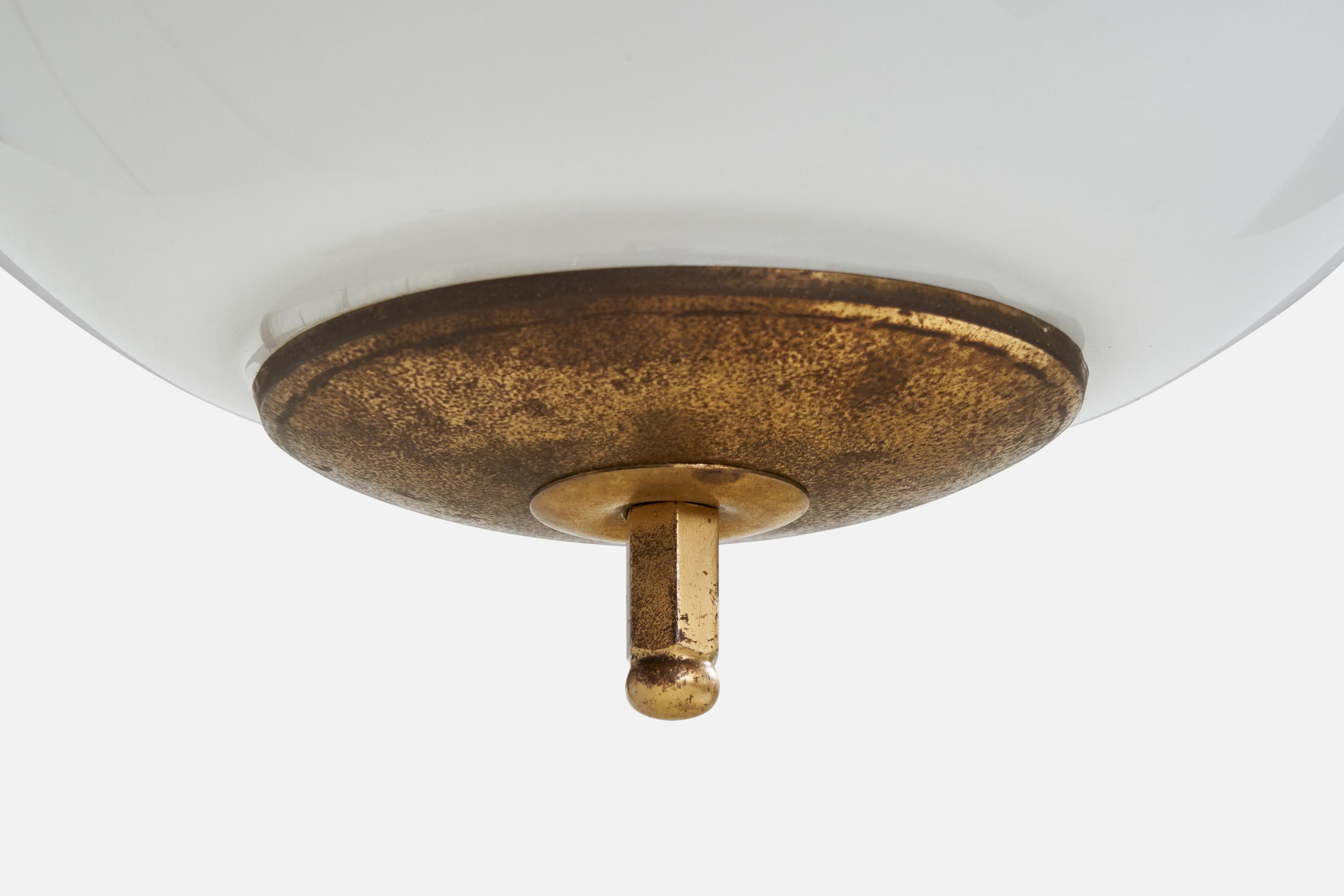 Italian Designer, Metal, Acrylic, Brass, Glass, Italy, 1950s For Sale 4