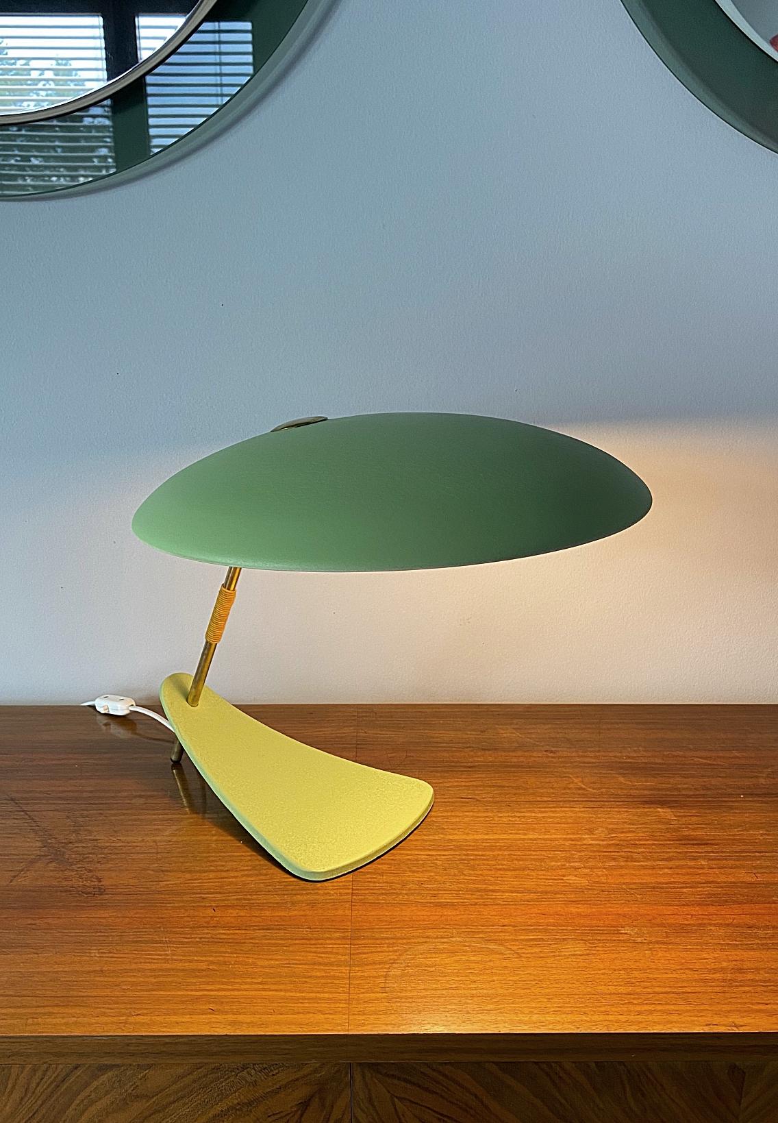 Metalwork Italian Designer Mid-Century Modern UFO Table Lamp, 1950s, Italy For Sale