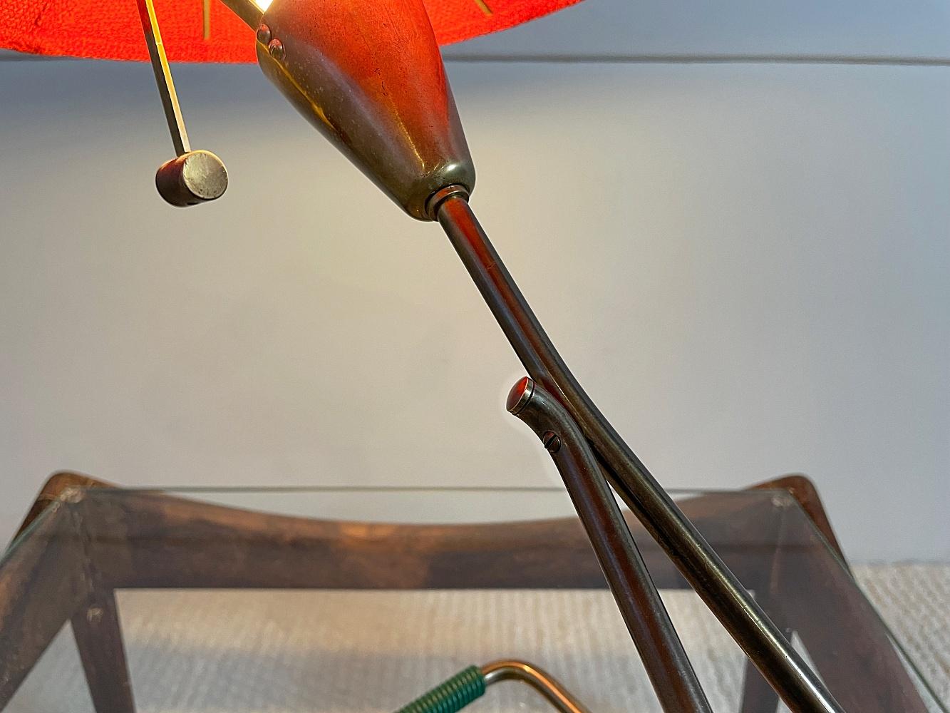 20th Century Italian Designer Mid-Century Modern Brass Table Lamp, 1950s, Italy For Sale