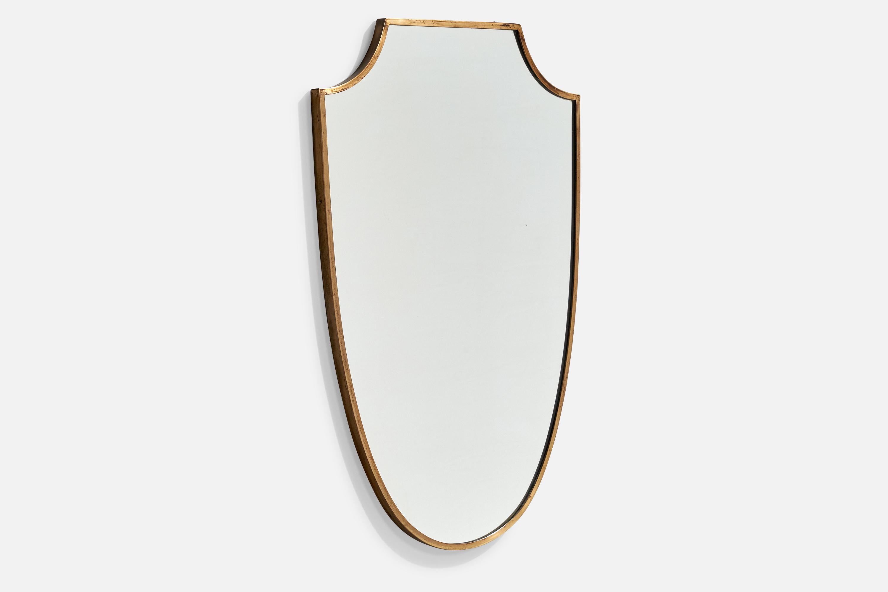 Italienischer Designer, Spiegel, Messing, Italien, 1950er Jahre im Zustand „Relativ gut“ im Angebot in High Point, NC