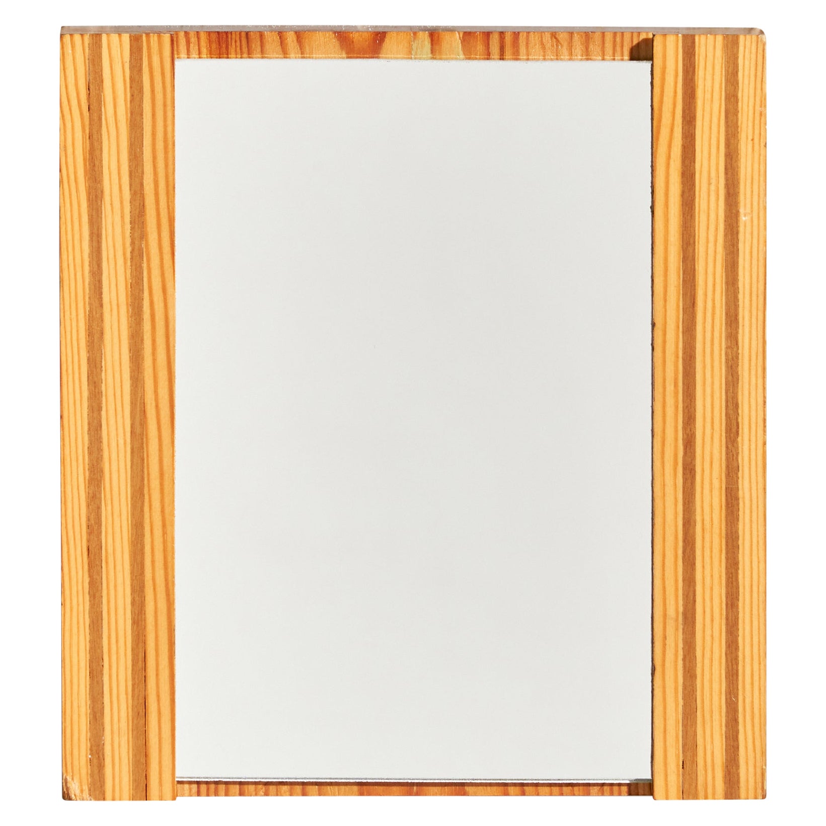 Italian Designer, Mirror, Pine, Italy, 1970s