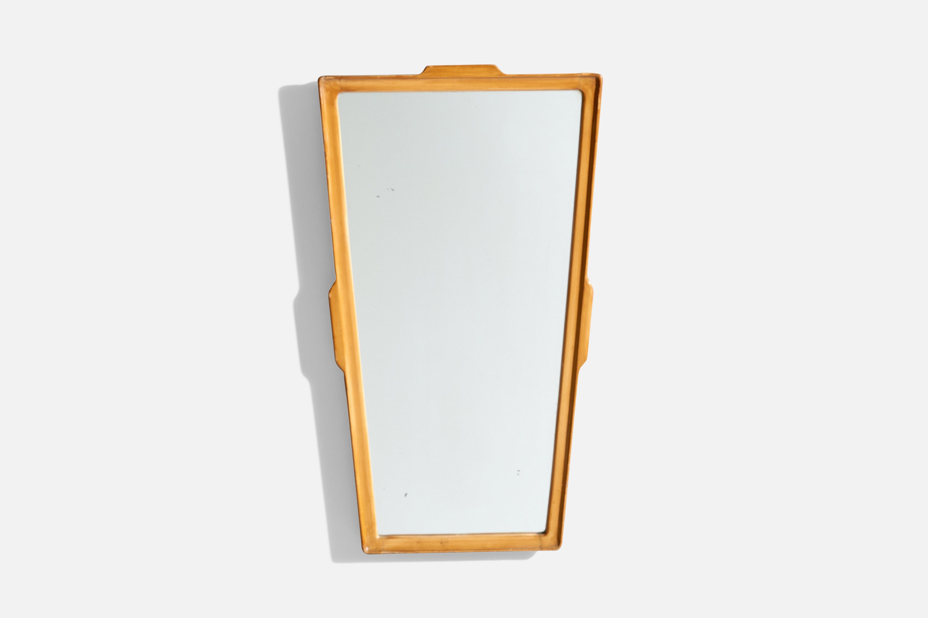 Italian Designer, Mirror, Wood, Mirror Glass, Italy, 1950s