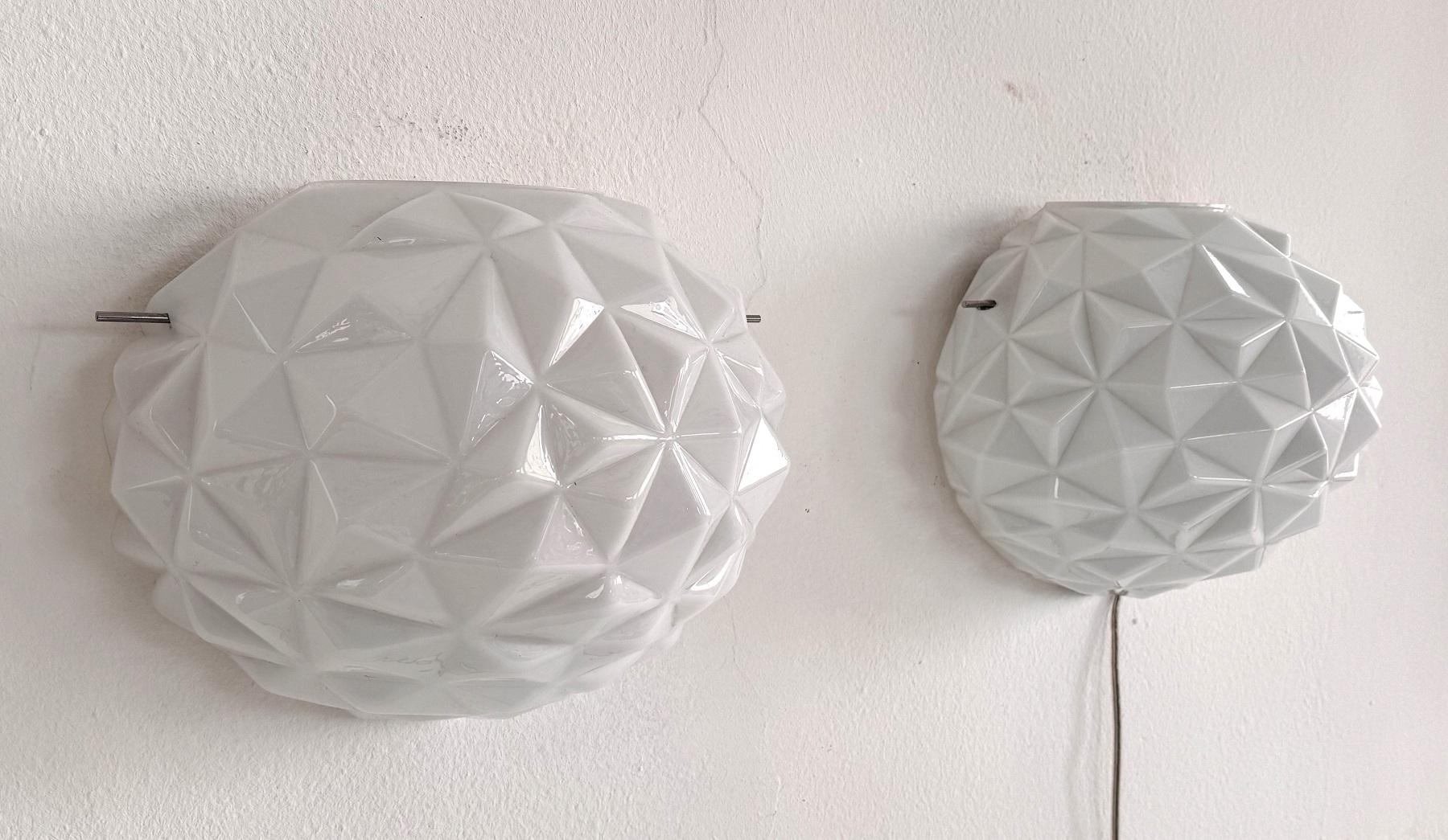 Italian Designer Murano Glass Wall Sconces in Modern Geometric Shape, 1990 For Sale 5