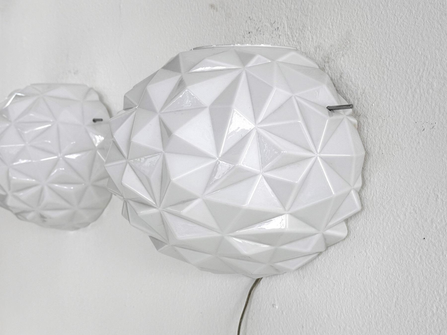 Italian Designer Murano Glass Wall Sconces in Modern Geometric Shape, 1990 In Good Condition For Sale In Morazzone, Varese