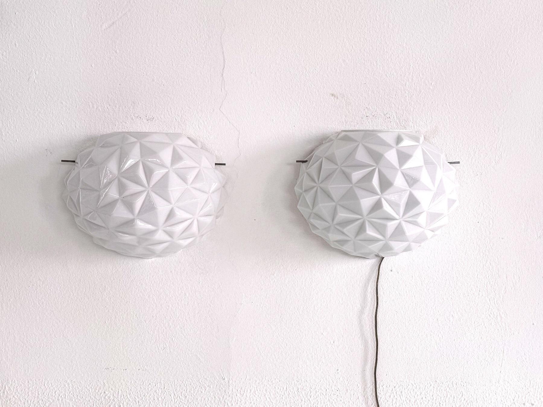 Italian Designer Murano Glass Wall Sconces in Modern Geometric Shape, 1990 For Sale 1
