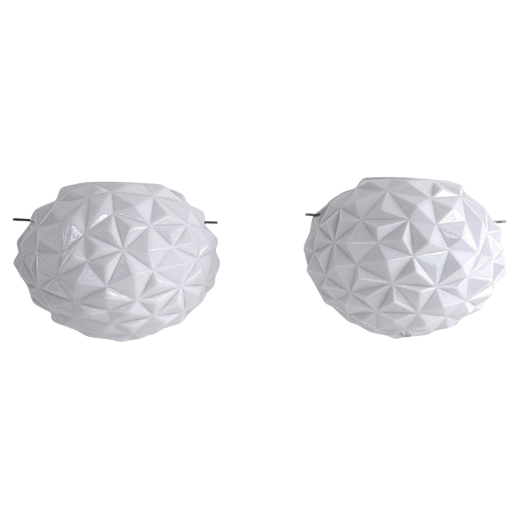 Italian Designer Murano Glass Wall Sconces in Modern Geometric Shape, 1990