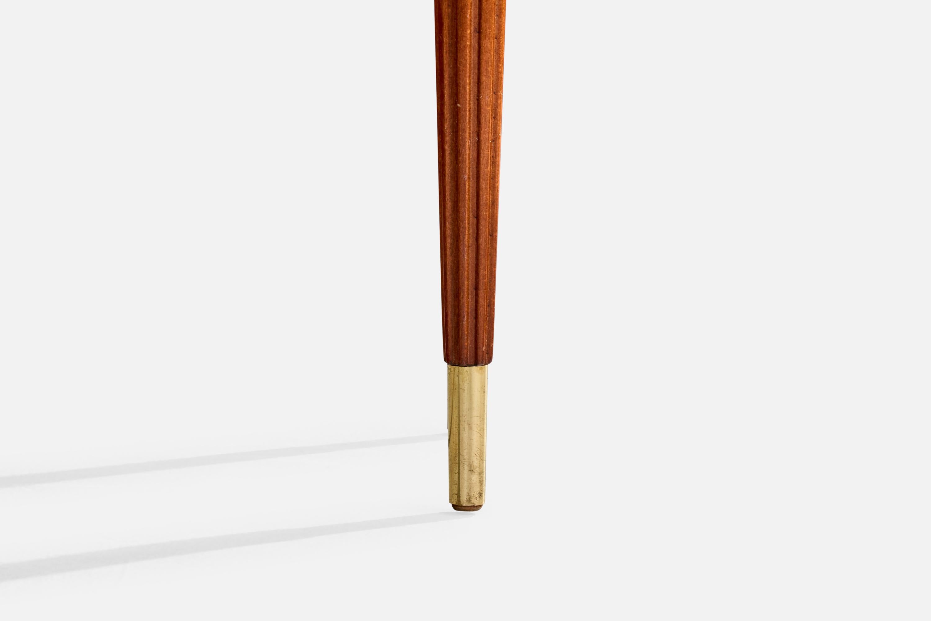 Comodini di design italiano, Noce, Ottone, Italia, anni '50 3