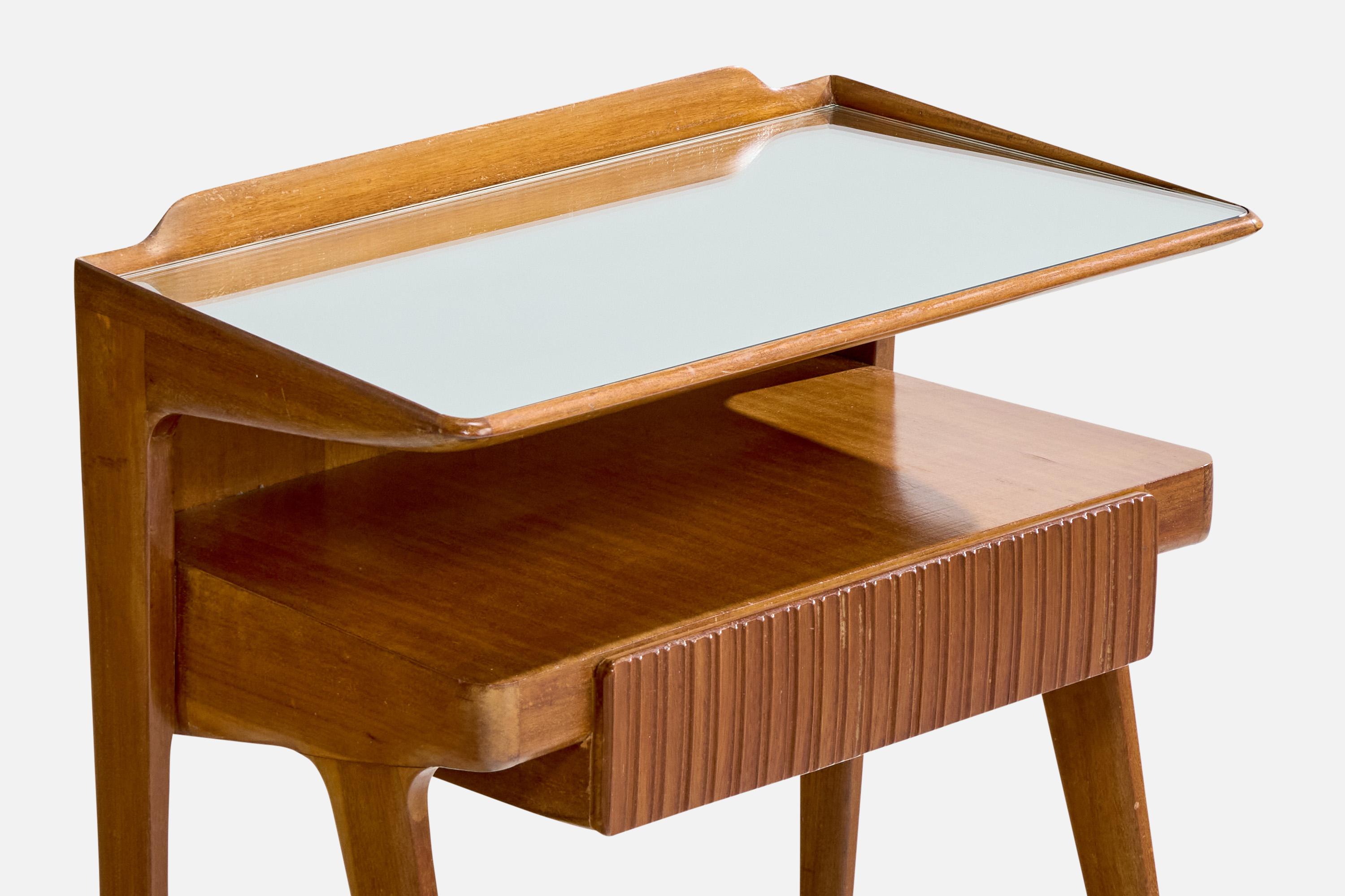 Designer italiano, Comodini, Legno, Specchio, Italia, anni '50 in vendita 1