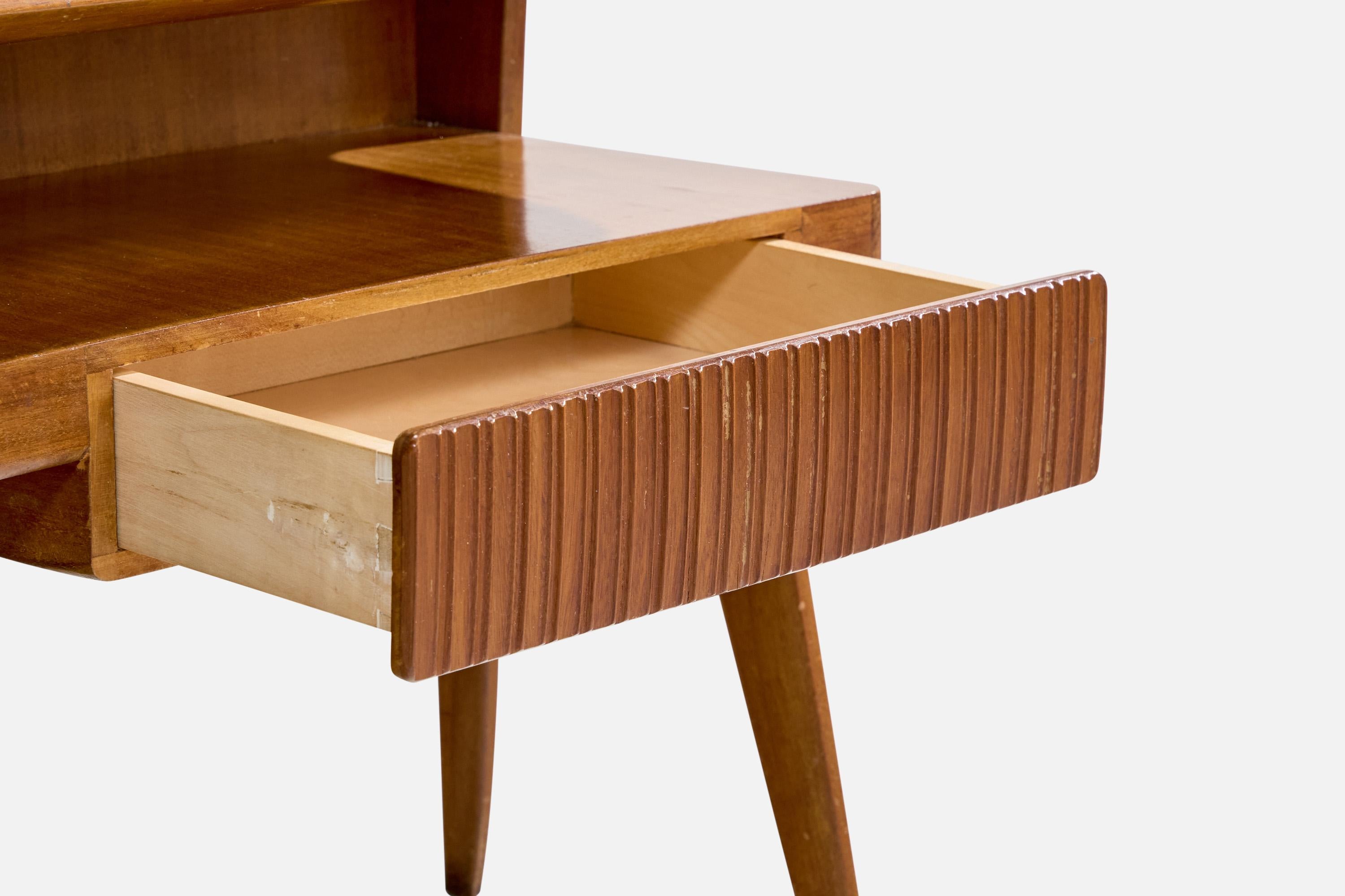 Designer italiano, Comodini, Legno, Specchio, Italia, anni '50 in vendita 2