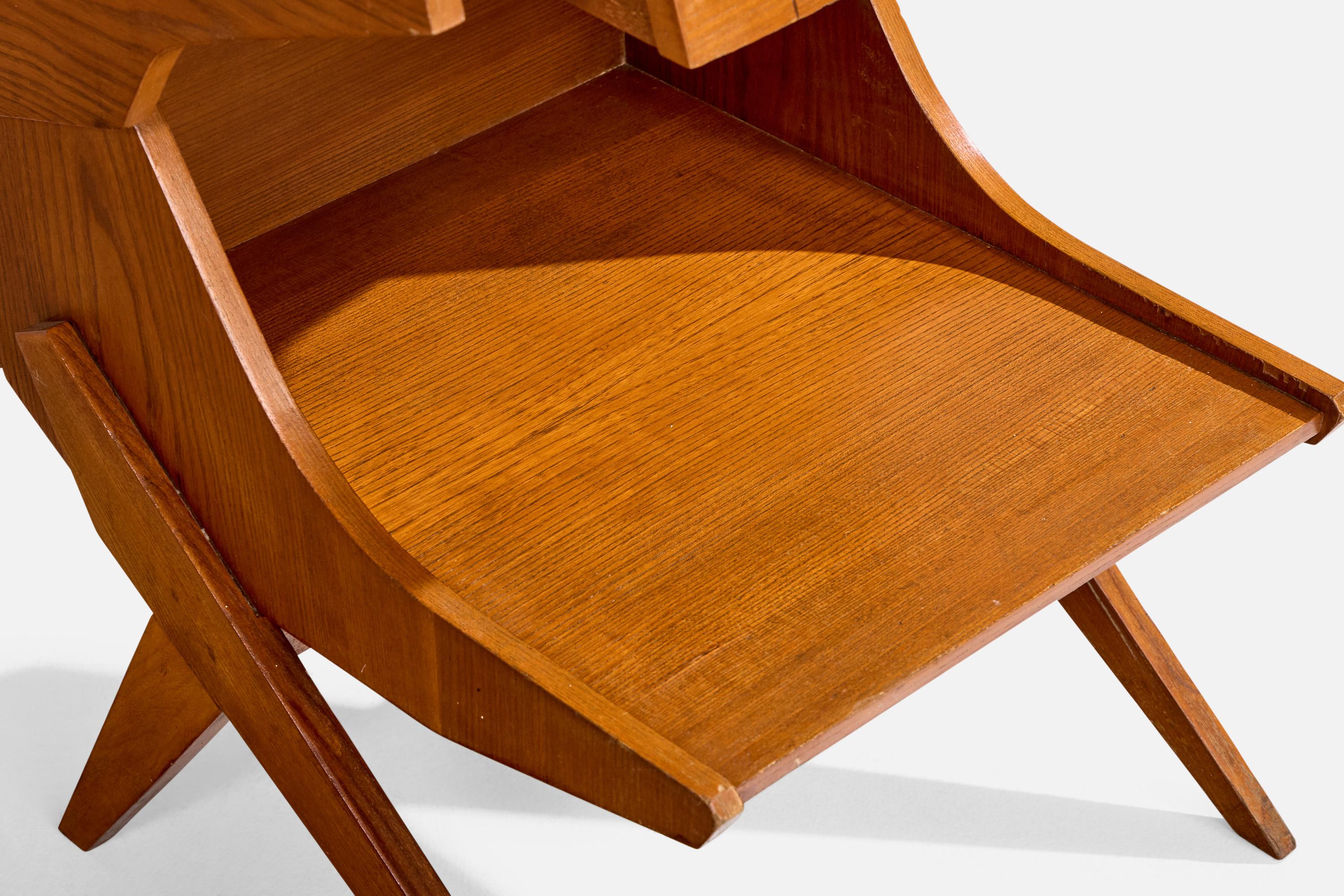 Designer italien, tables de nuit, teck, formica, Italie, années 1950 en vente 4