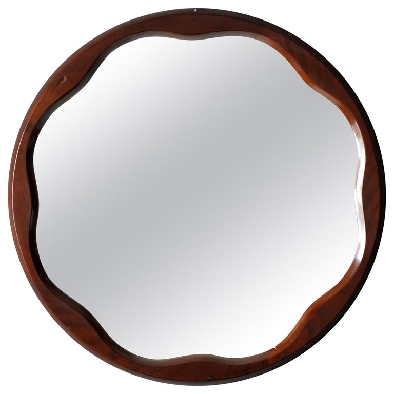 Walnut mirror, 1950s, offered by Ponce Berga