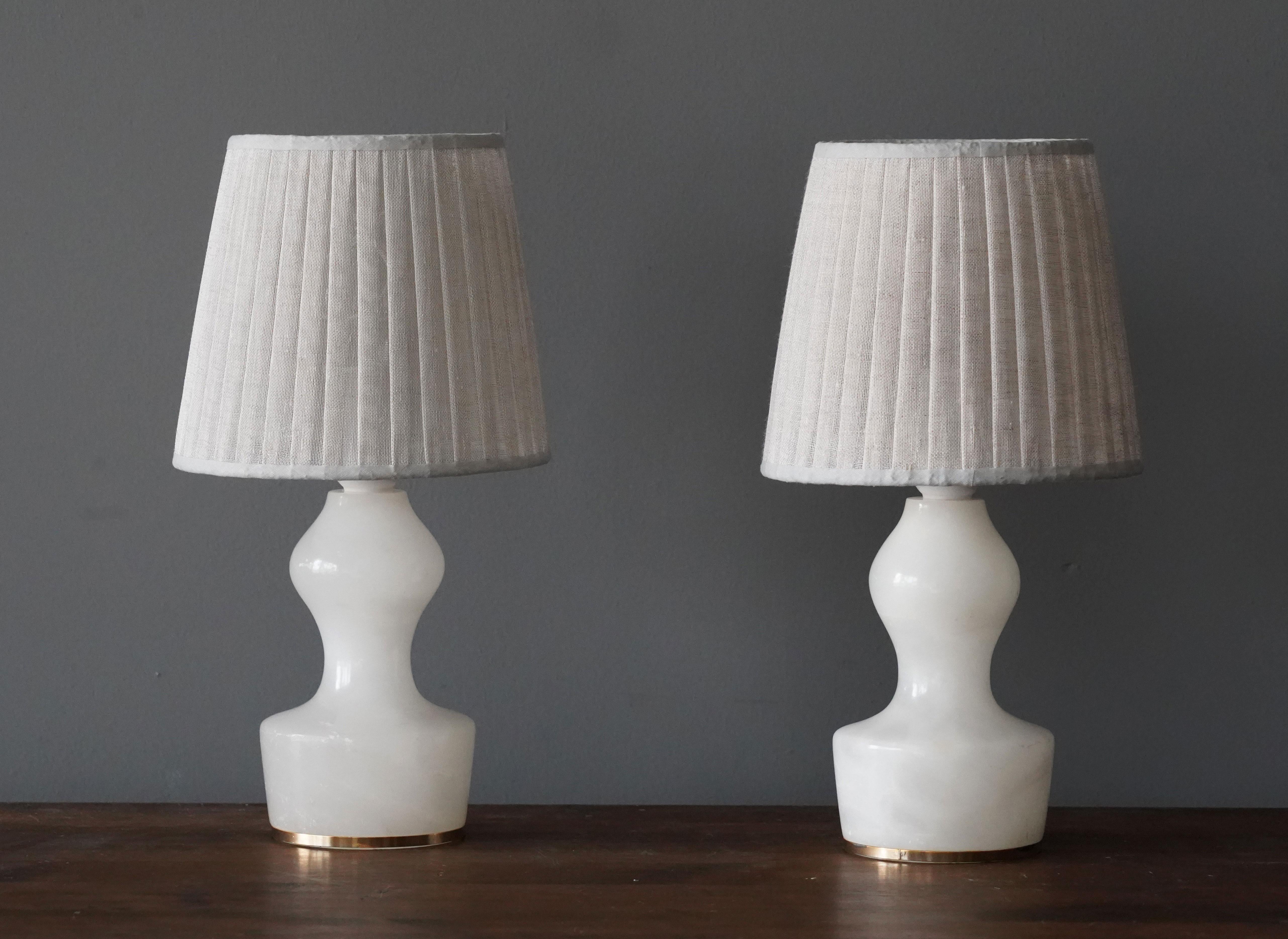 A pair of organic table lamps. Designed and produced in Italy, 1970s. Stamped 
