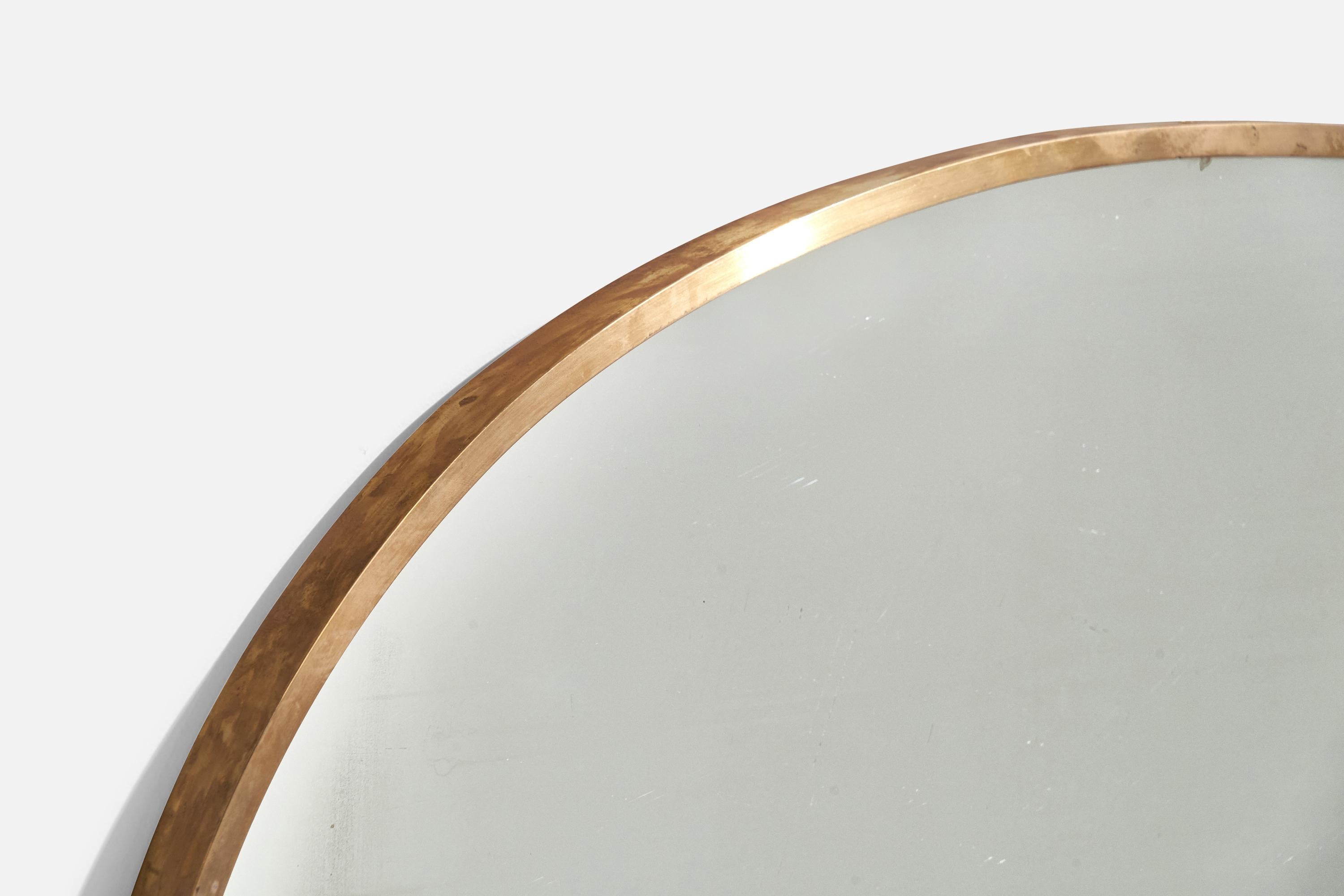 Espejo de pared orgánico de diseño italiano, latón, Italia, años 40 Moderno orgánico en venta