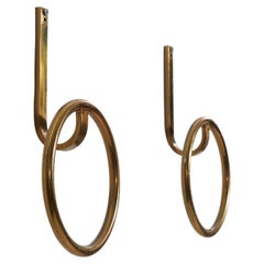 Italian Designer, Pair of Coat Hangers, Brass, Italy, 1950s
